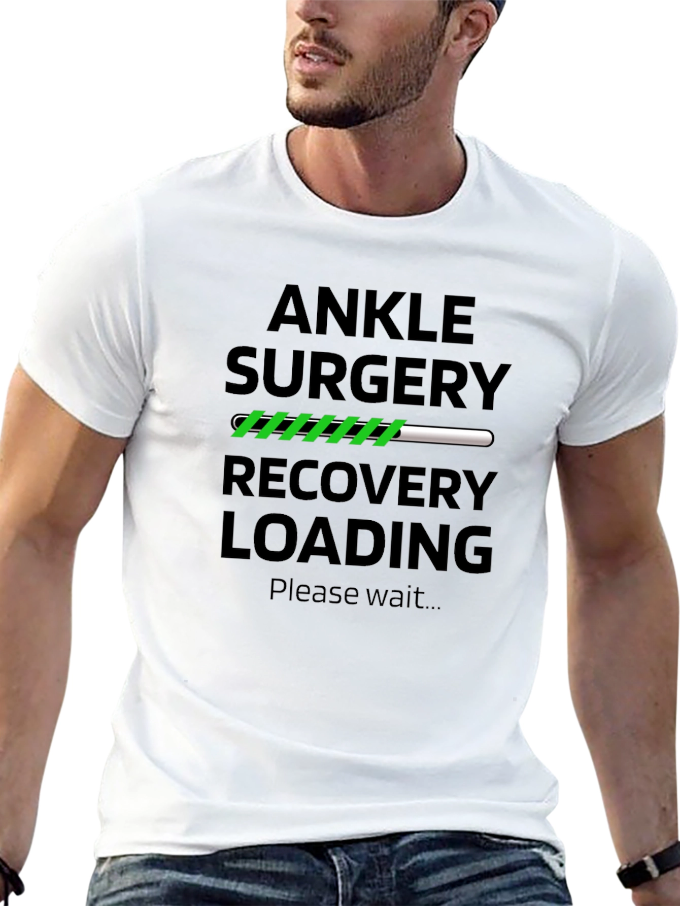 Black Ankle Surgery Recovery Loading T-Shirt view 13