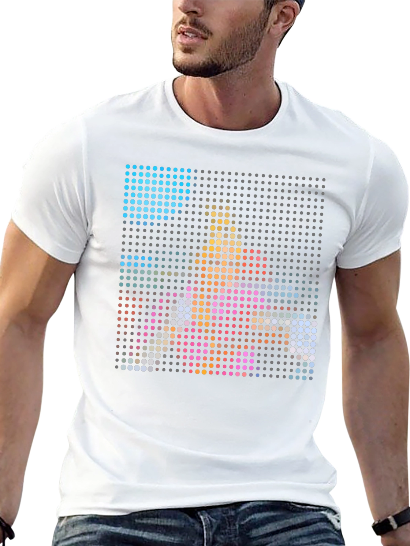 Black Pixel Art Graphic Black T-Shirt view 13