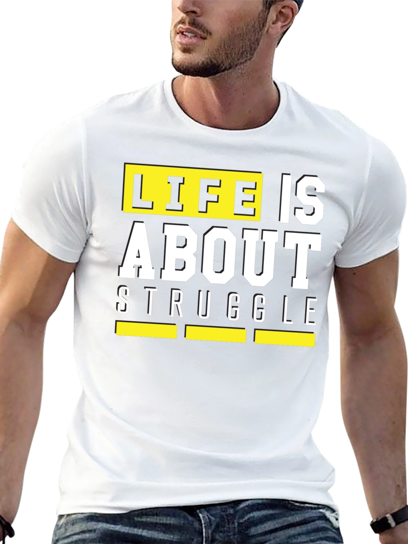 Black Life is About Struggle T-Shirt - Black Graphic Tee view 13