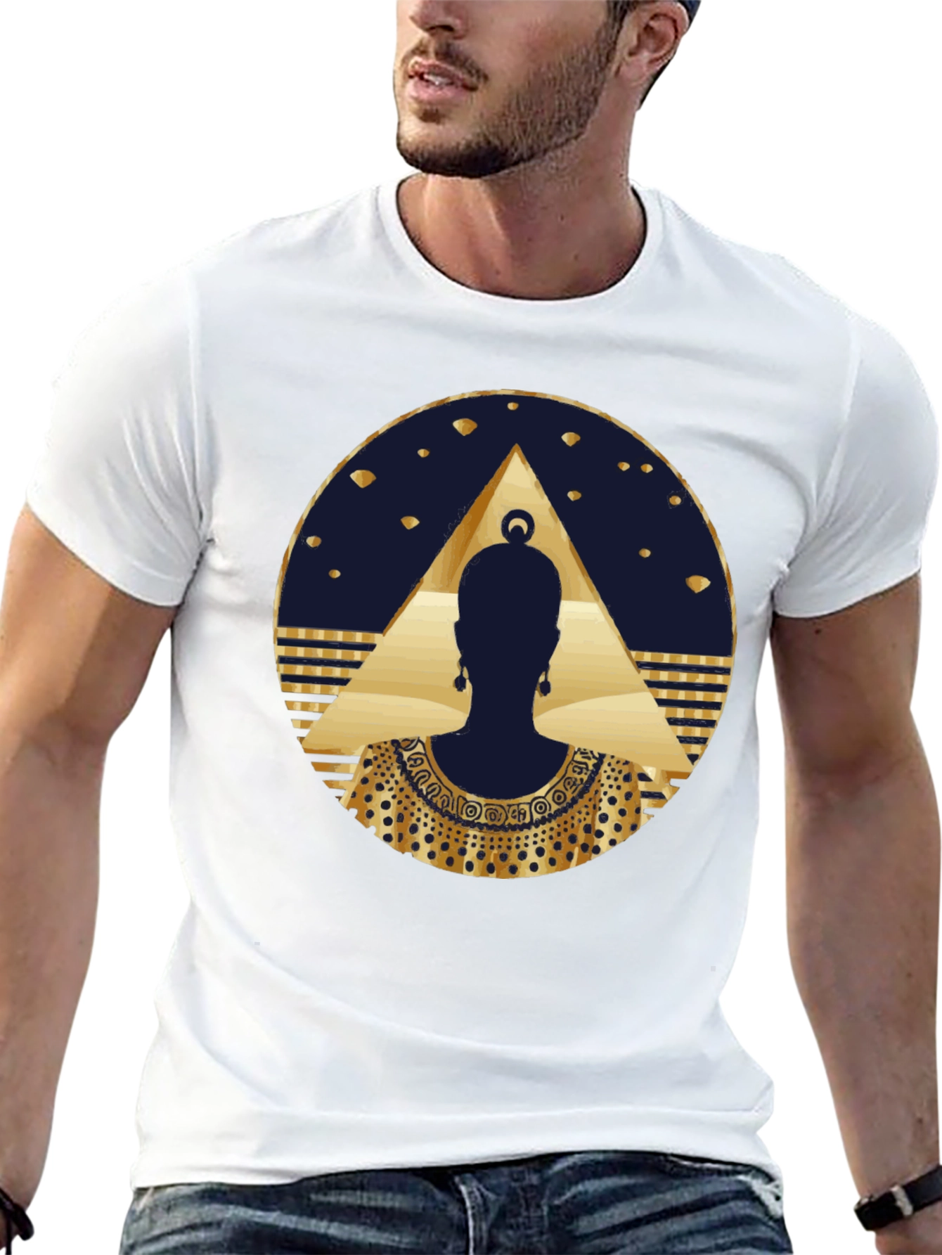 Black Egyptian Queen Graphic Tee - Black Cotton Blend view 13