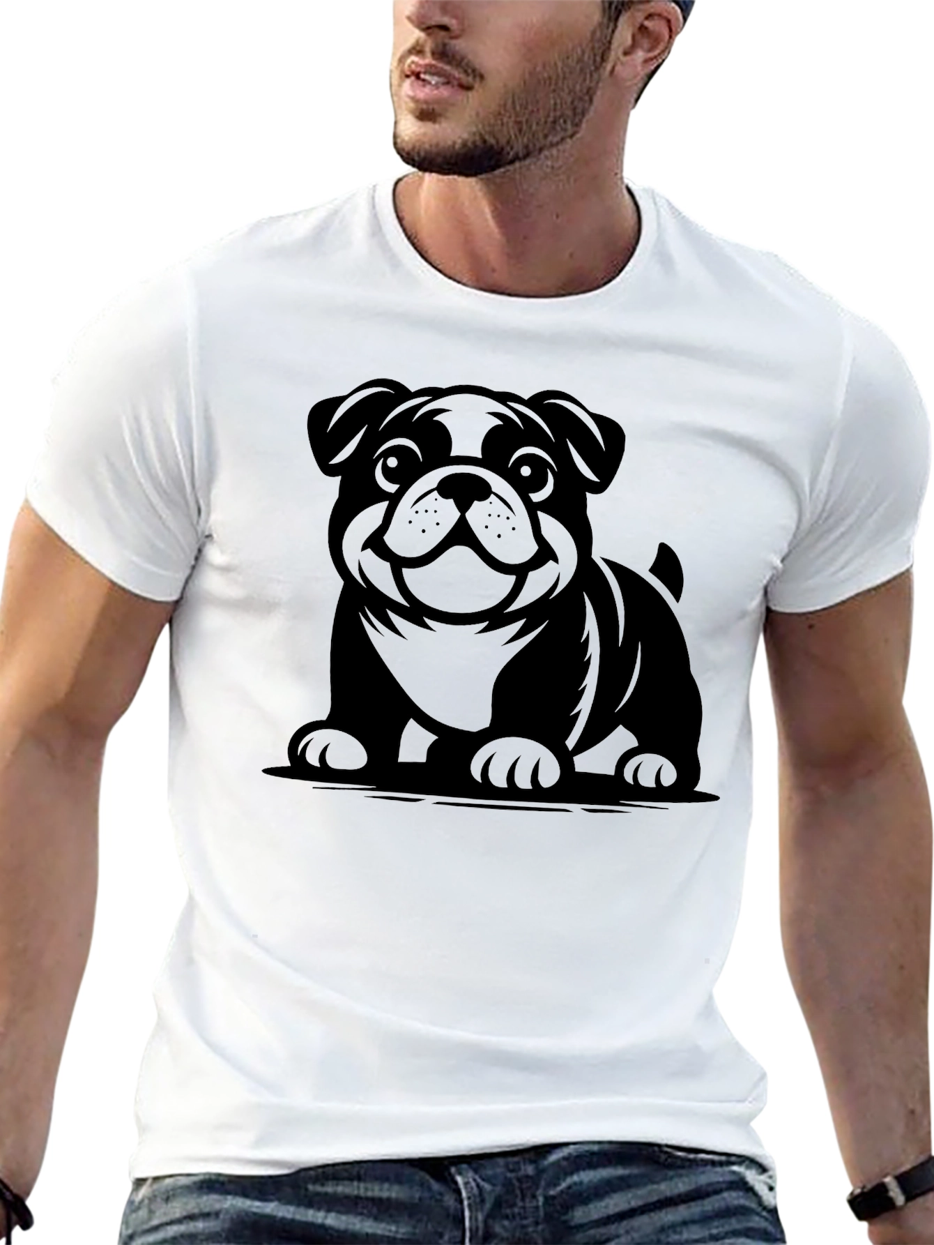 Black Bulldog Graphic Black T-Shirt view 13