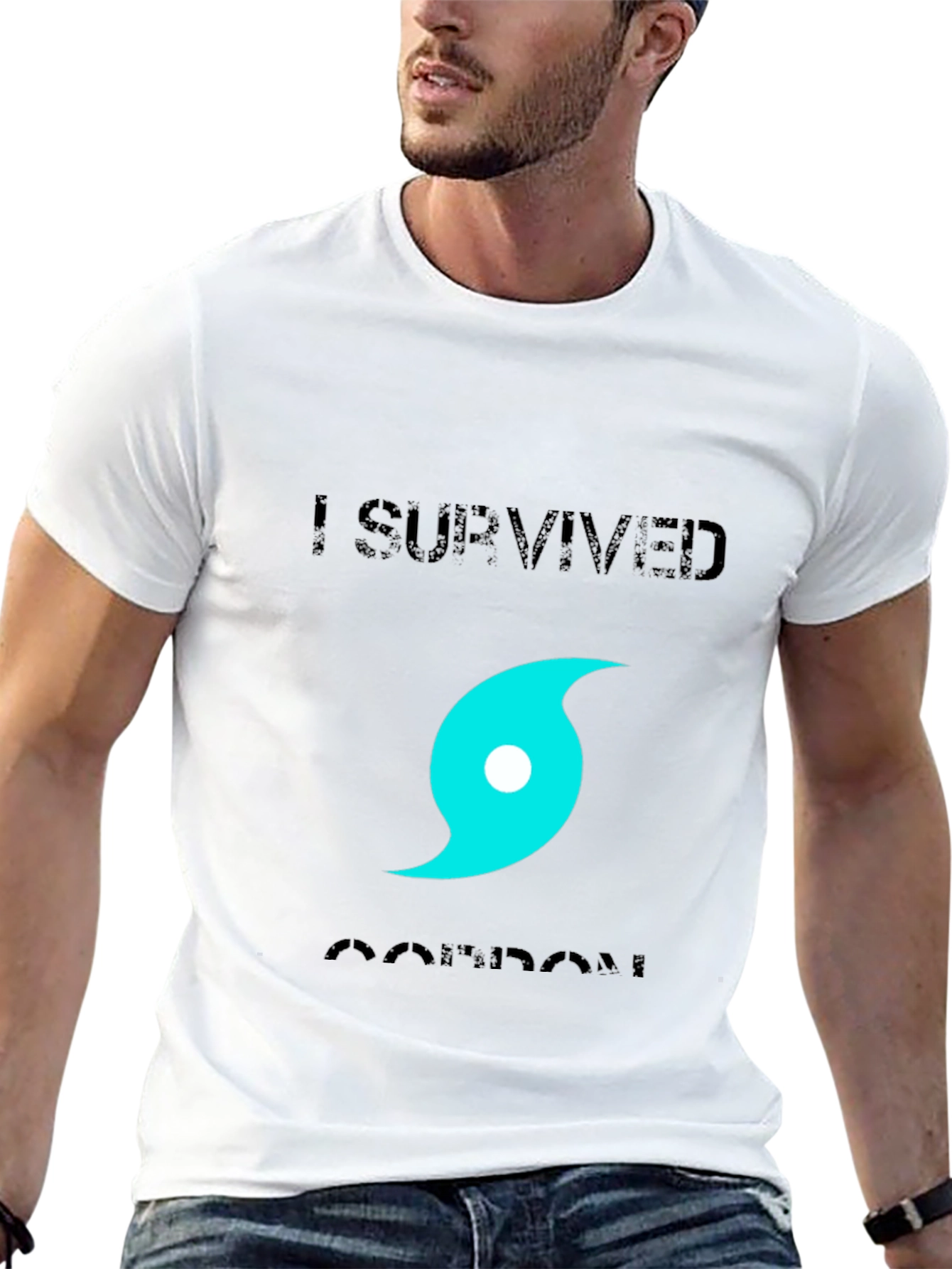 Black I Survived Hurricane T-Shirt view 13