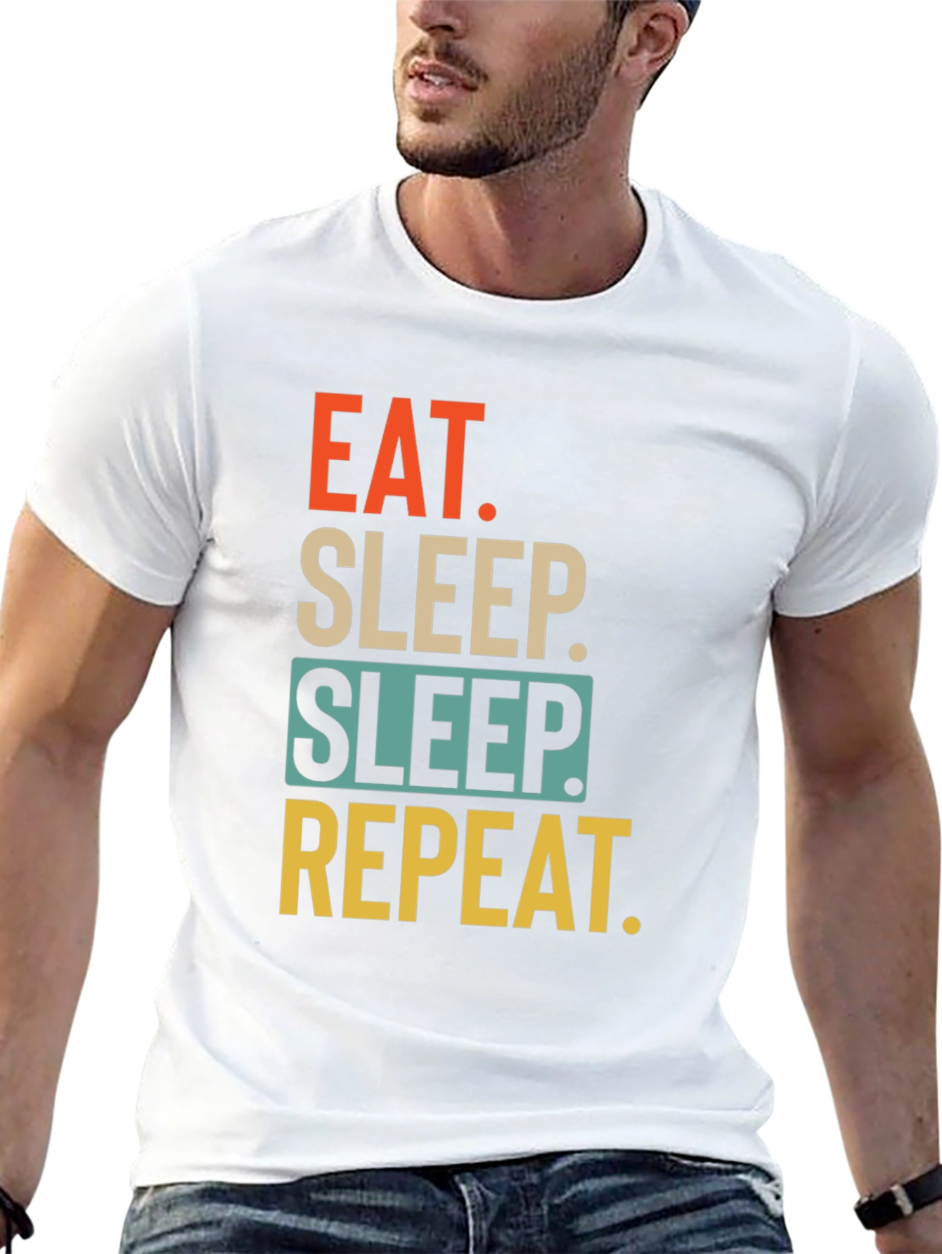 Black Eat Sleep Repeat Graphic T-Shirt view 13
