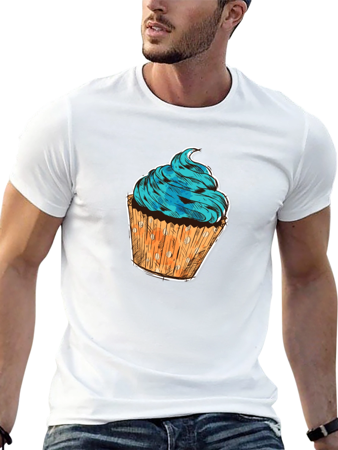 Black Cupcake Graphic T-Shirt - Sweet Treat Design view 13