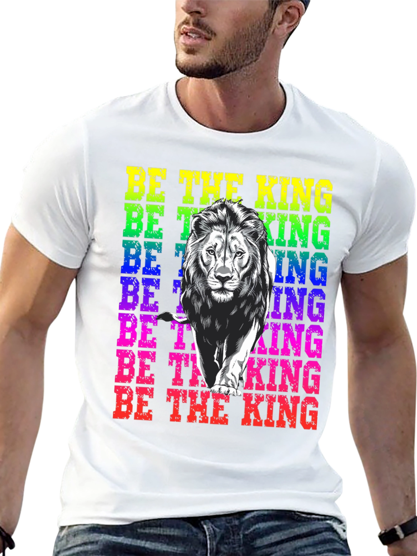 Black Be the King Lion Graphic Tee - Men's Black T-Shirt view 13