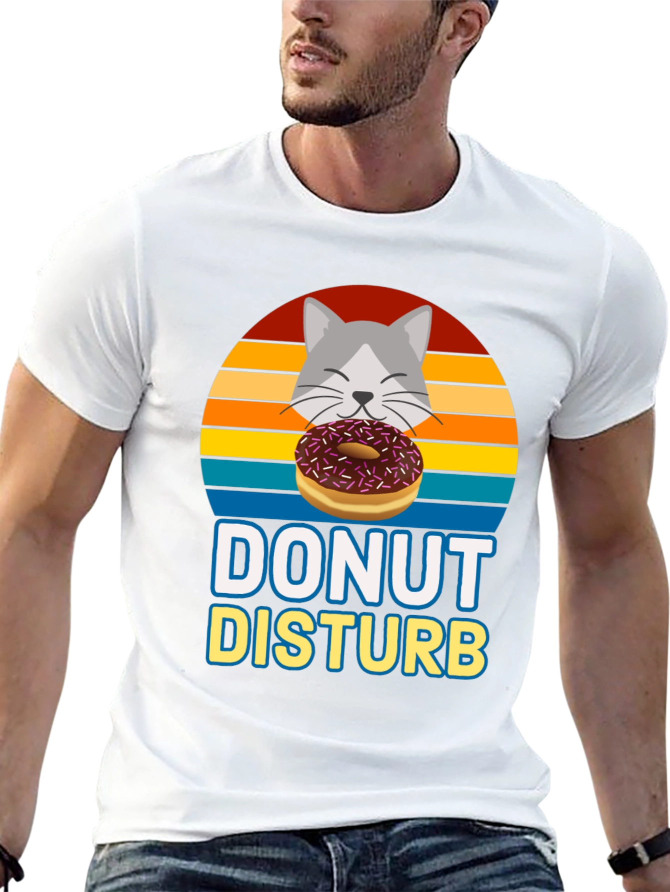 Black Donut Disturb Cat T-Shirt view 13