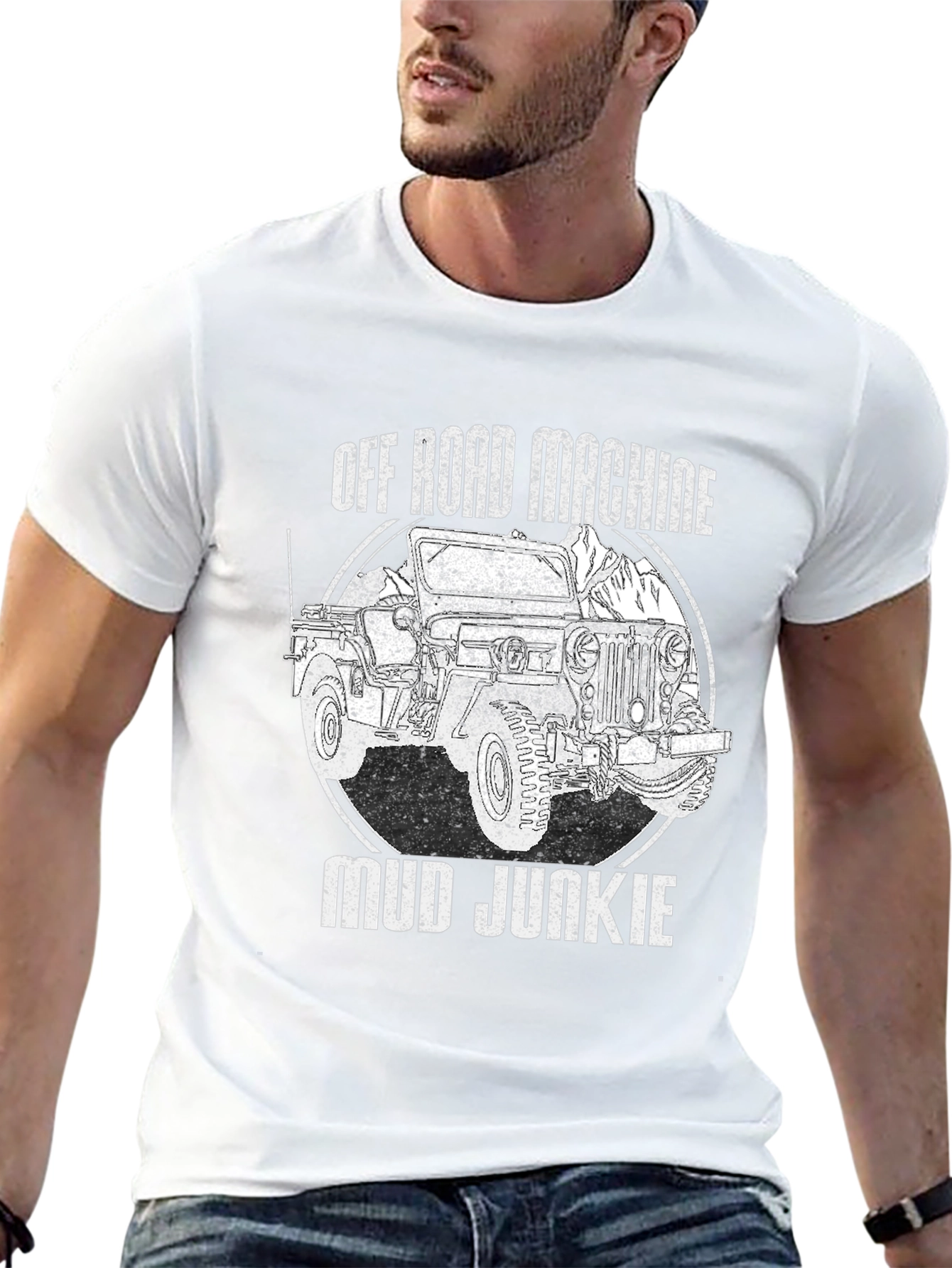 Black Off Road Machine Mud Junkie Black T-Shirt view 13