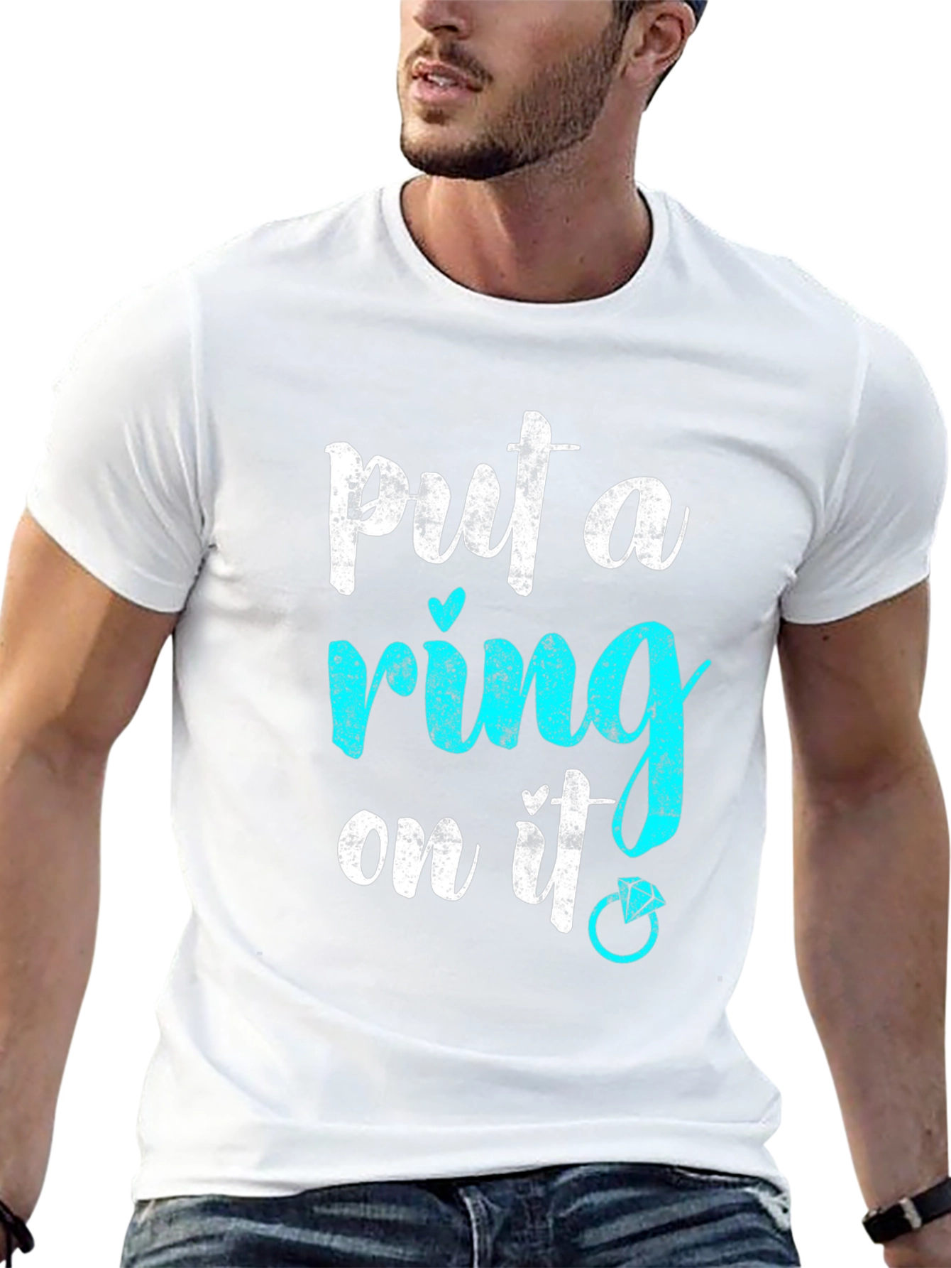 Black Put a Ring On It! Engagement T-Shirt view 13