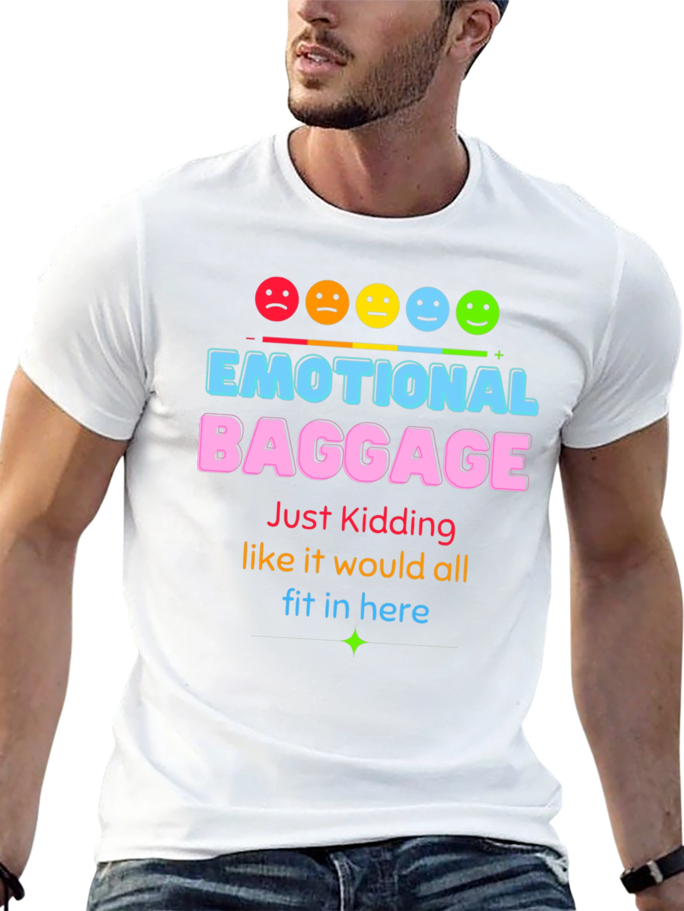 Black Emotional Baggage Graphic T-Shirt - Funny & Stylish! view 13