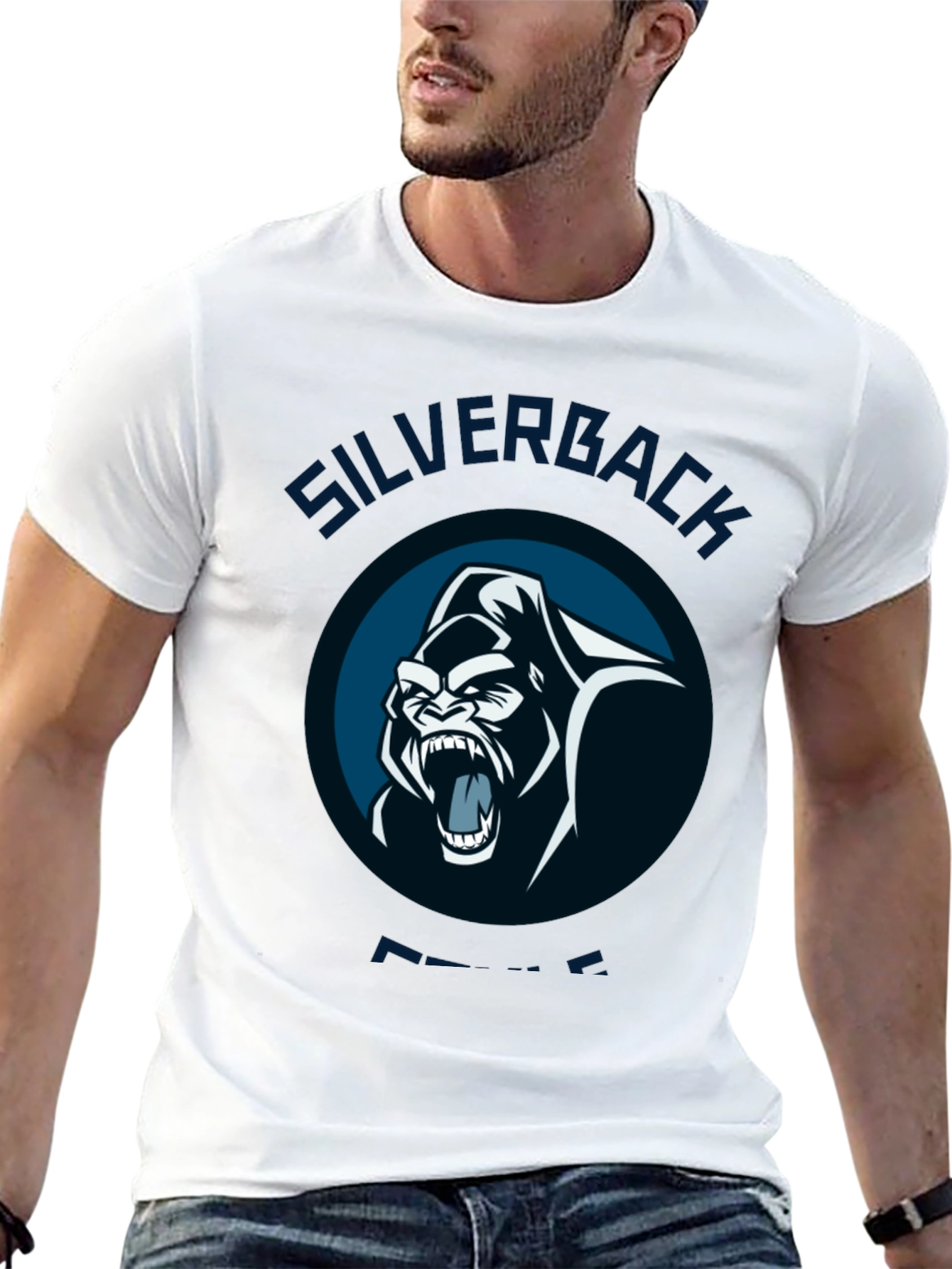 Black Silverback Power T-Shirt - Gorilla Graphic Tee view 13