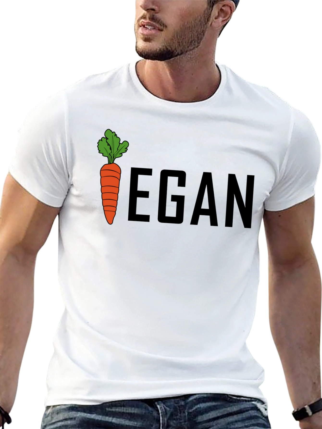 Black Vegan Carrot Graphic Tee - Unisex Black T-Shirt view 13