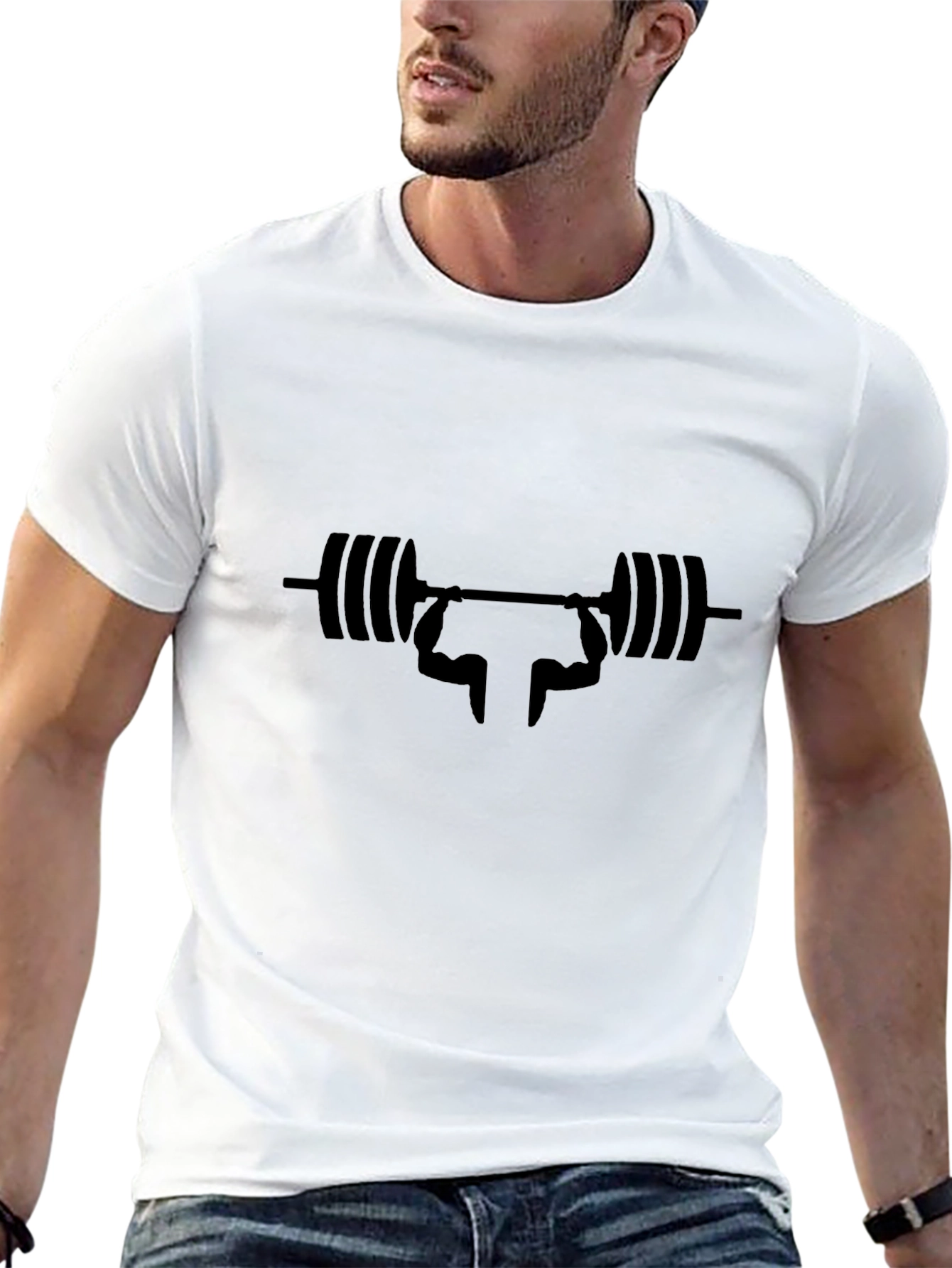 Black Weightlifting Silhouette Graphic Tee - Black view 13
