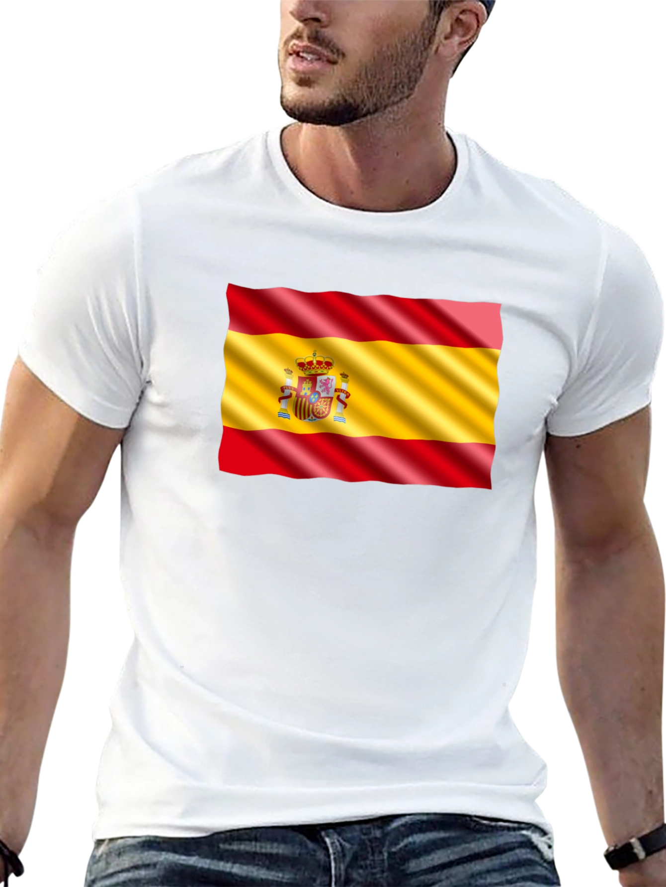 Spain Flag Graphic T-Shirt - Black - 13