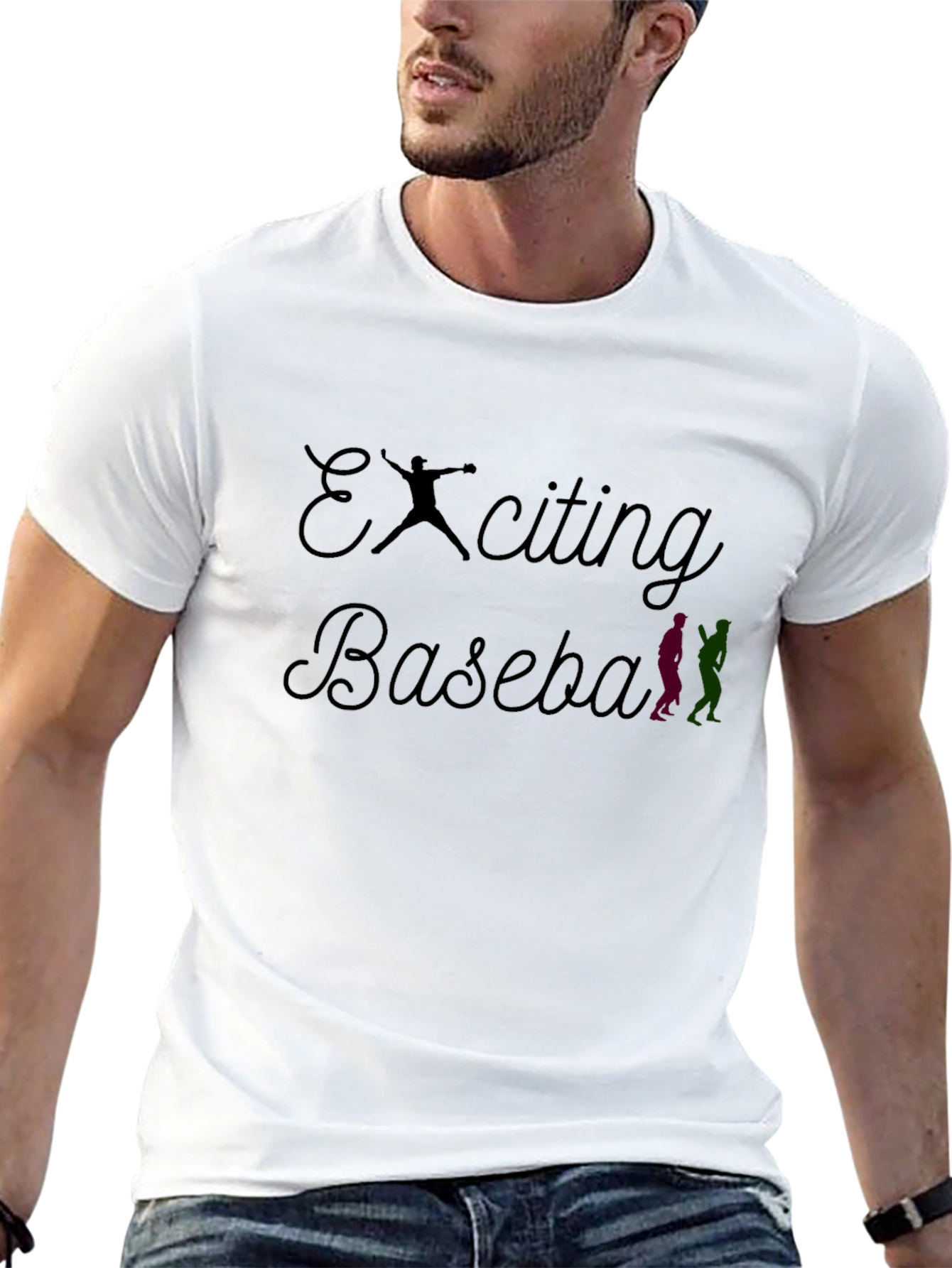 Black Exciting Baseball Graphic Tee - Black T-Shirt view 13