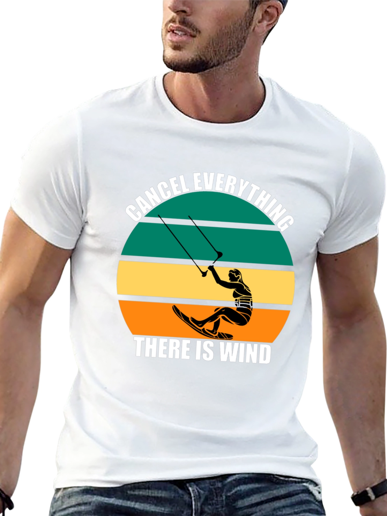 Black Cancel Everything Kitesurfing T-Shirt view 13