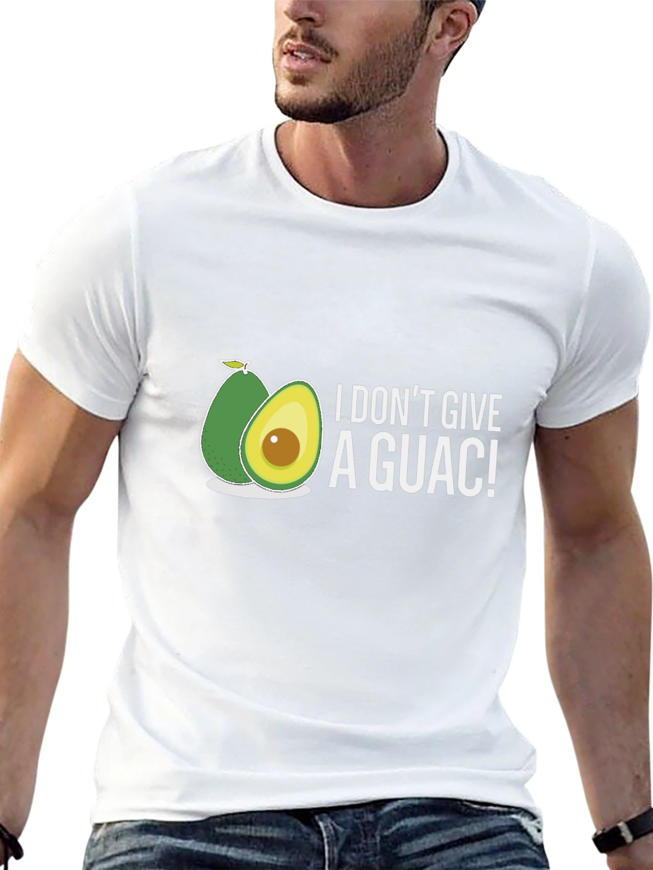 Black I Don't Give A Guac! Funny Avocado Graphic T-Shirt view 13