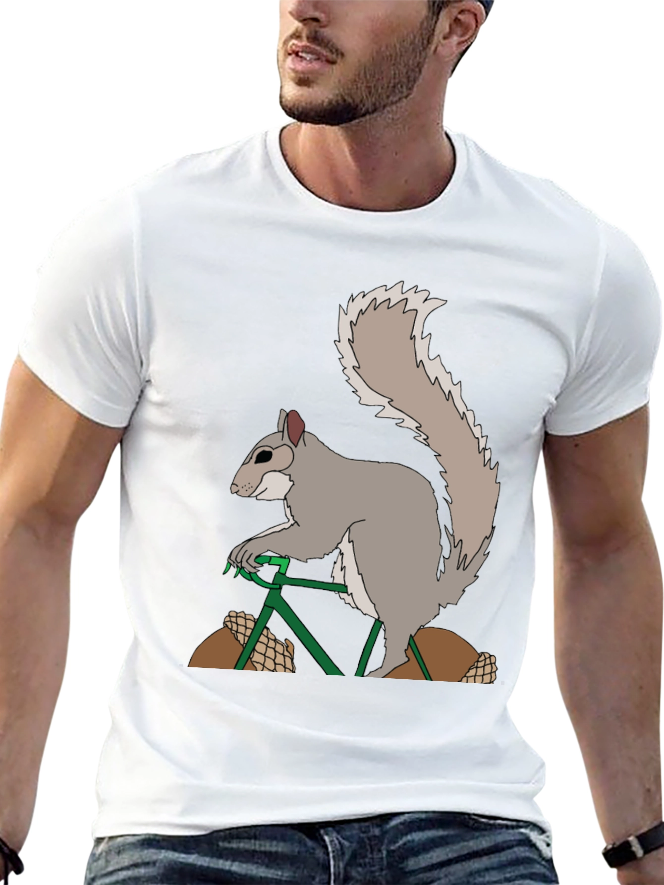 Black Squirrel on Bike Graphic Tee view 13