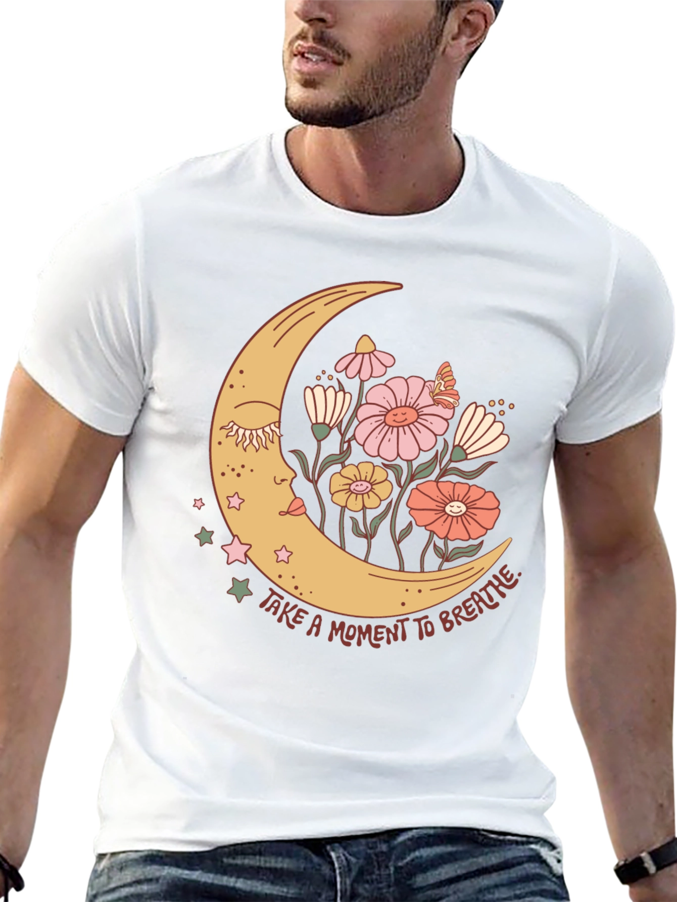 Black Moon Flower Graphic T-Shirt view 13