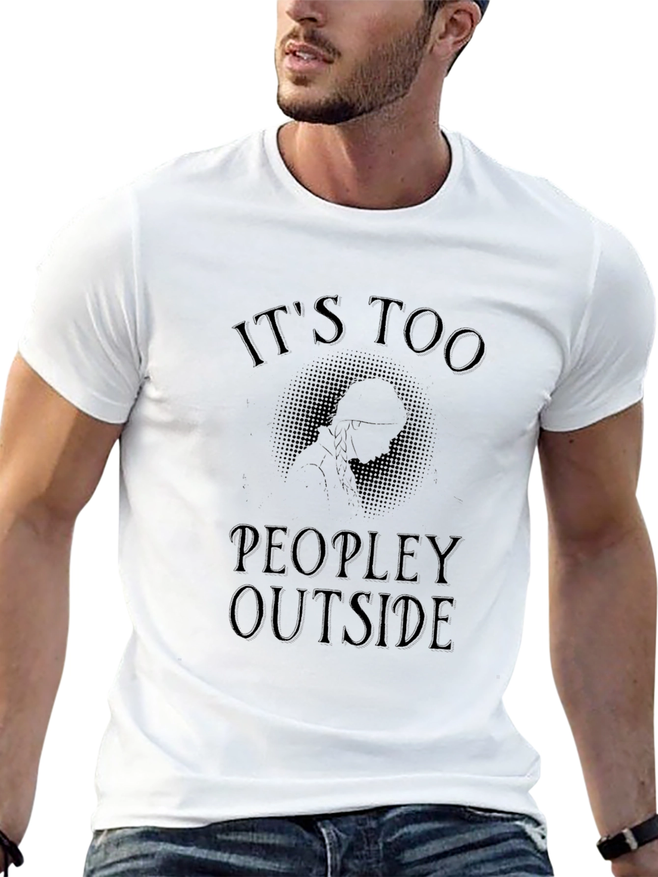 Black It's Too Peopley Outside Graphic Tee view 13
