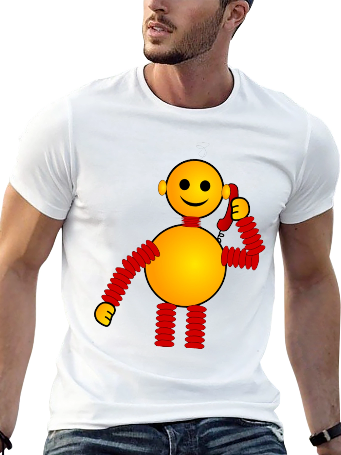 Black Whimsical Robot Graphic Tee - Black view 13