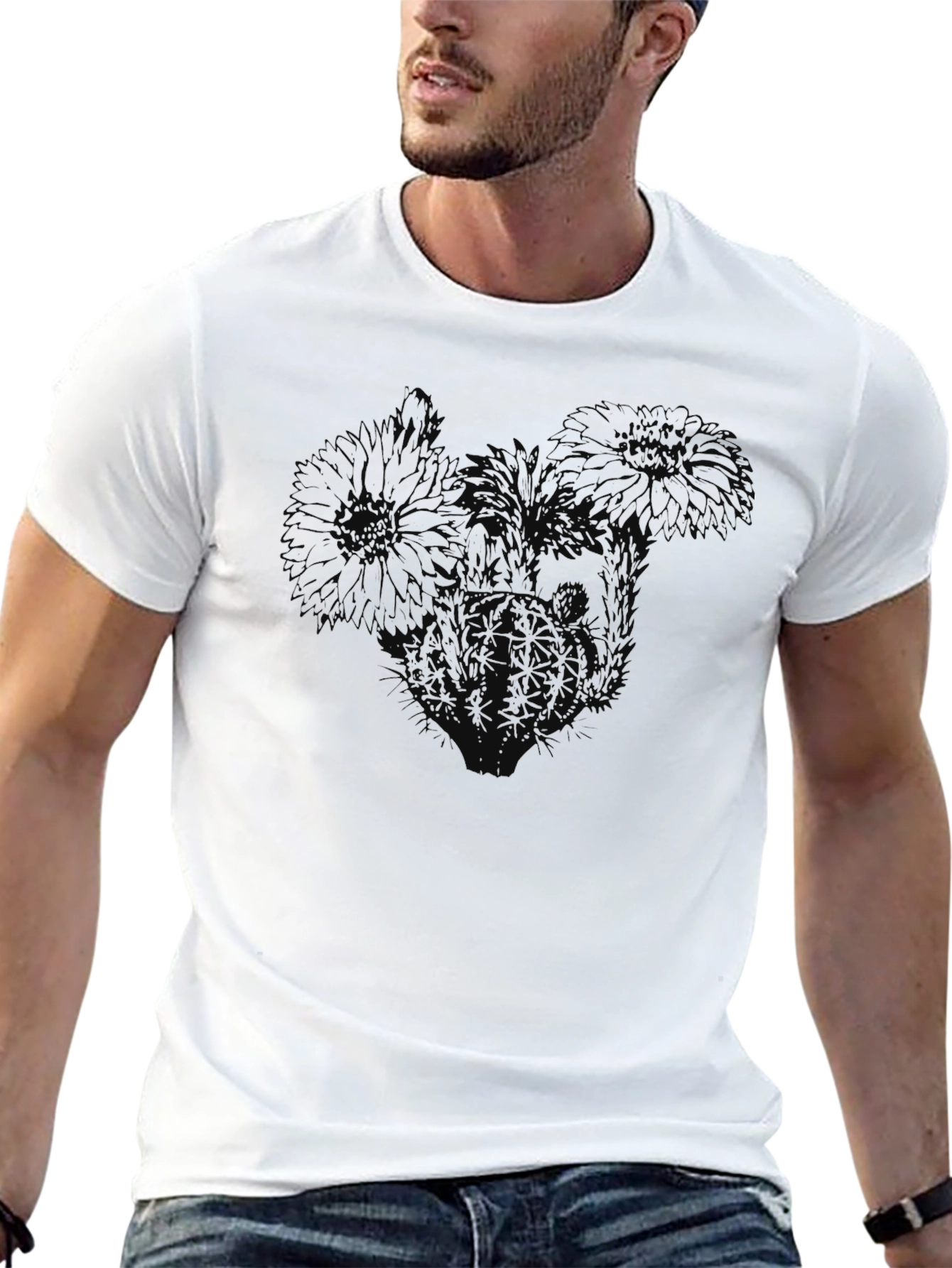 Black Black Floral Graphic Tee - Men's Casual Comfort view 13