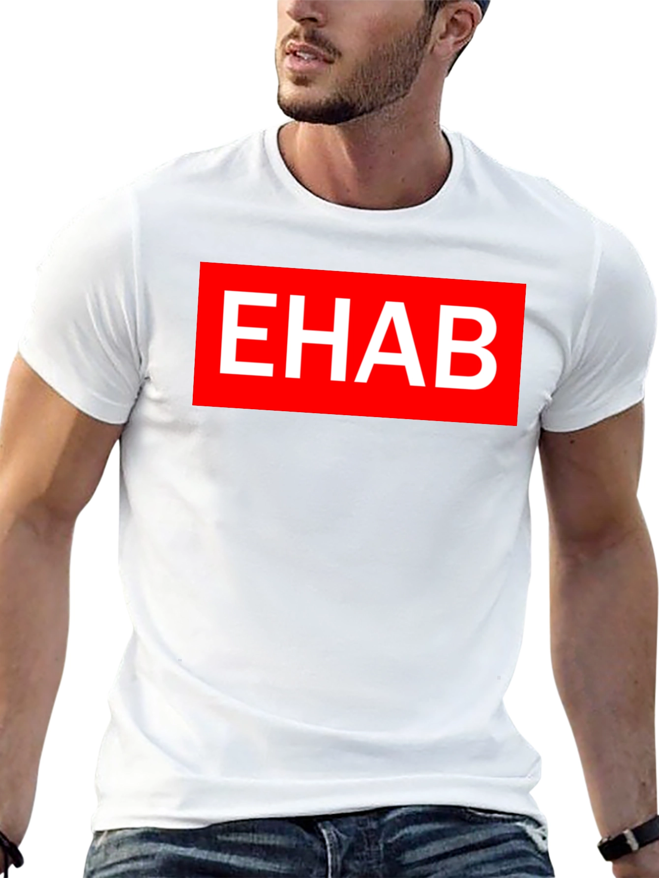 Black EHAB Graphic Tee - Bold Statement T-Shirt view 13