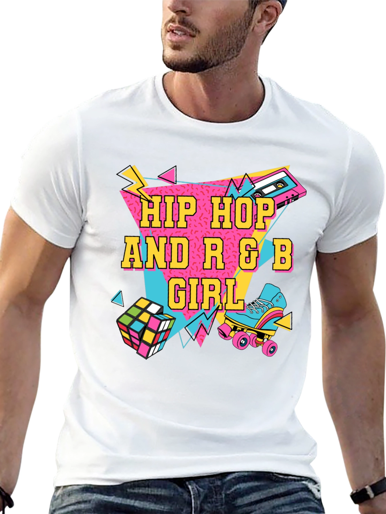 Hip Hop R&B Girl Black T-Shirt - 80s Style - 13