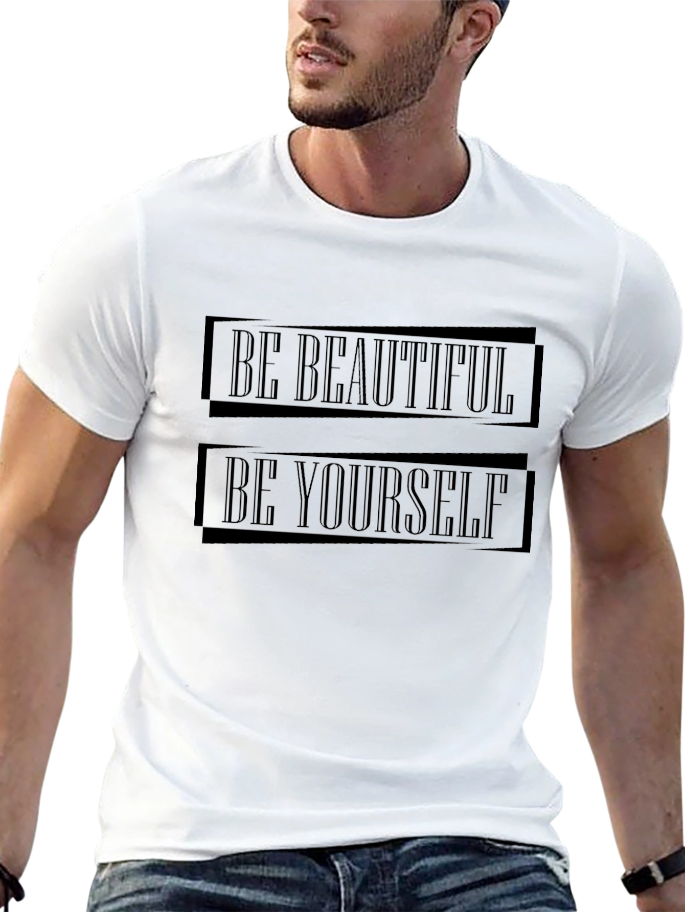 Black Be Beautiful Be Yourself Graphic Tee view 13