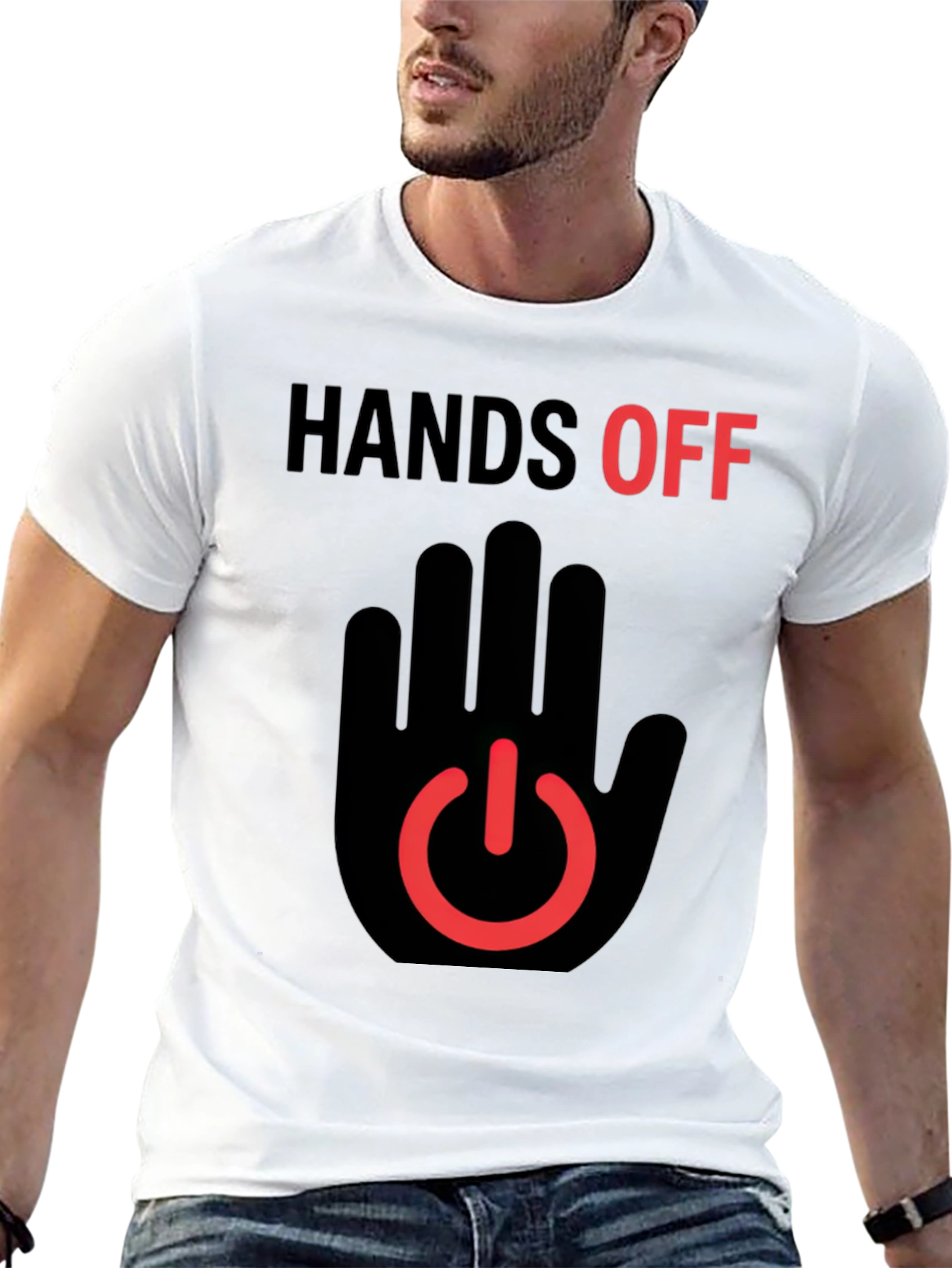 Black Hands Off Graphic T-Shirt - Black view 13
