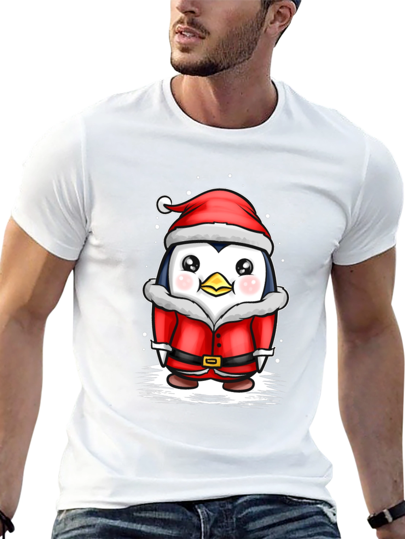 Black Penguin Santa T-Shirt - Holiday Cheer view 13