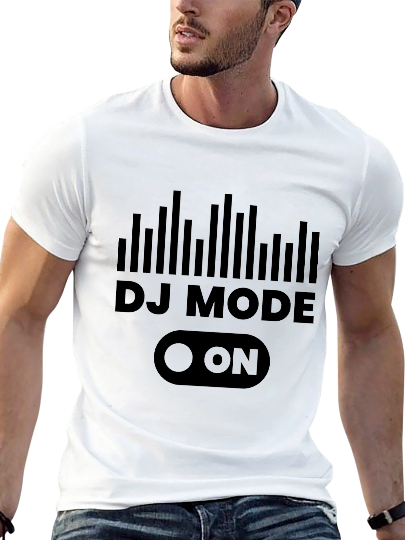 Black DJ Mode ON Graphic Tee - Black view 13