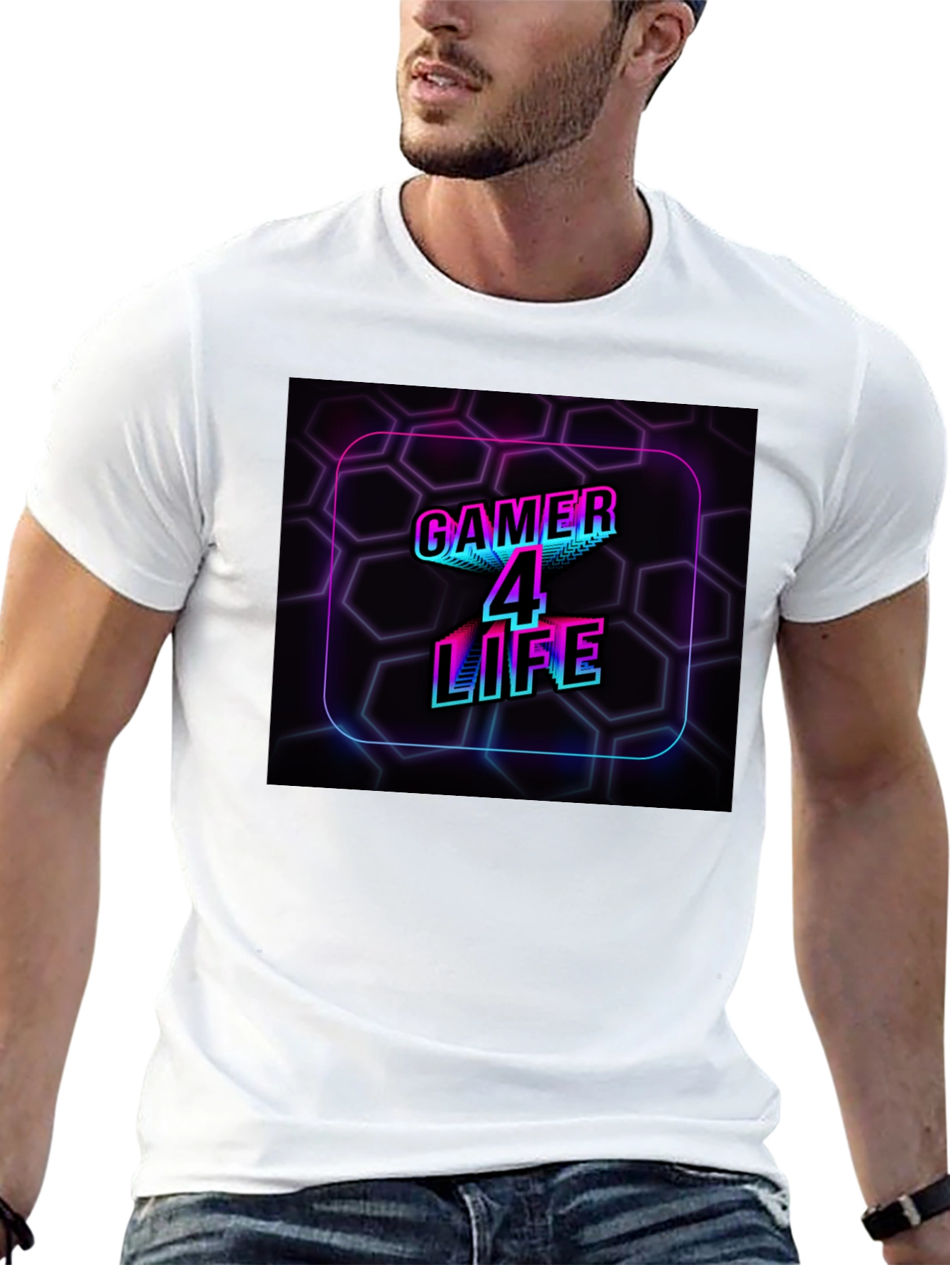 Black Gamer 4 Life Graphic T-Shirt - Black view 13