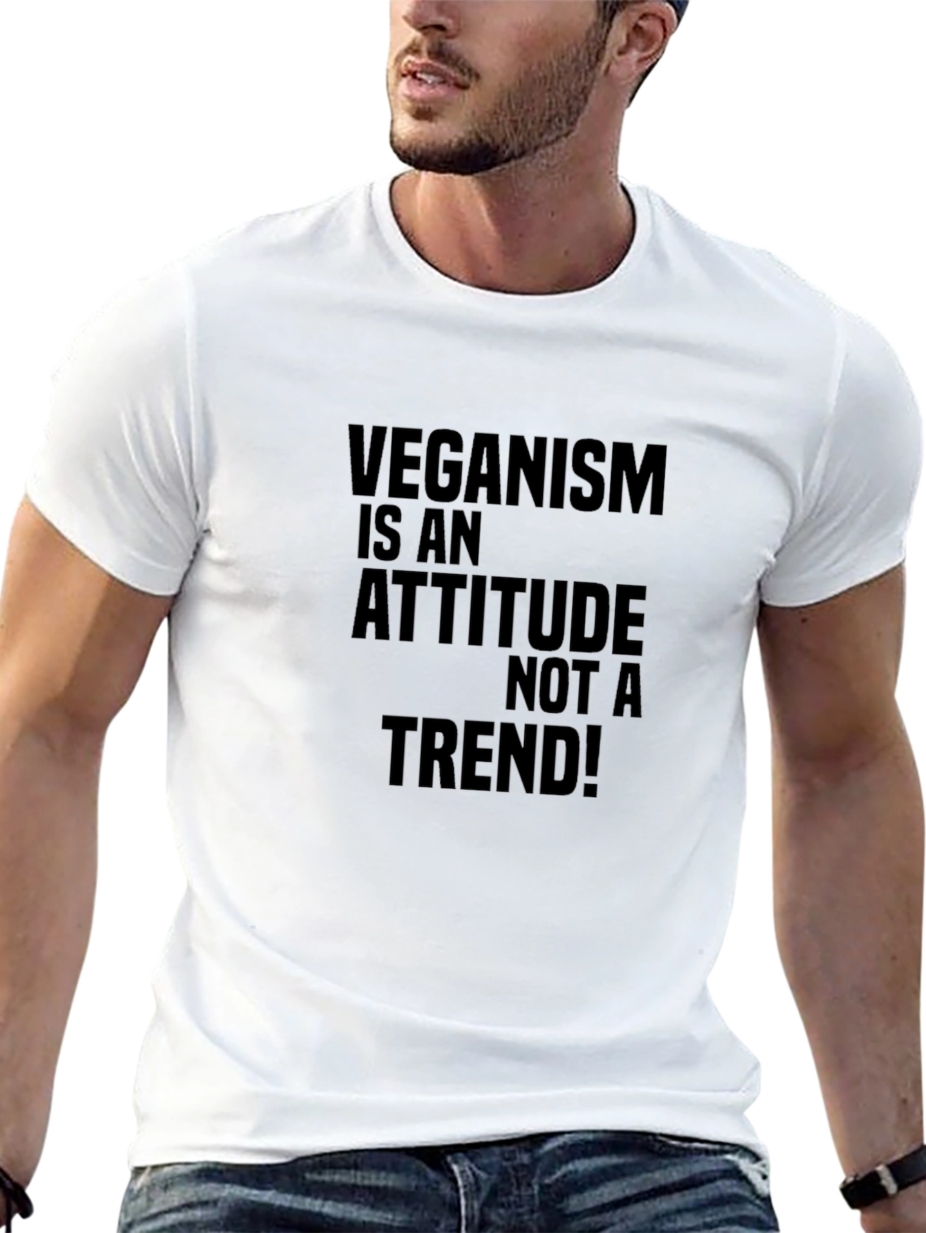 Black Veganism Attitude Black Graphic Tee view 13