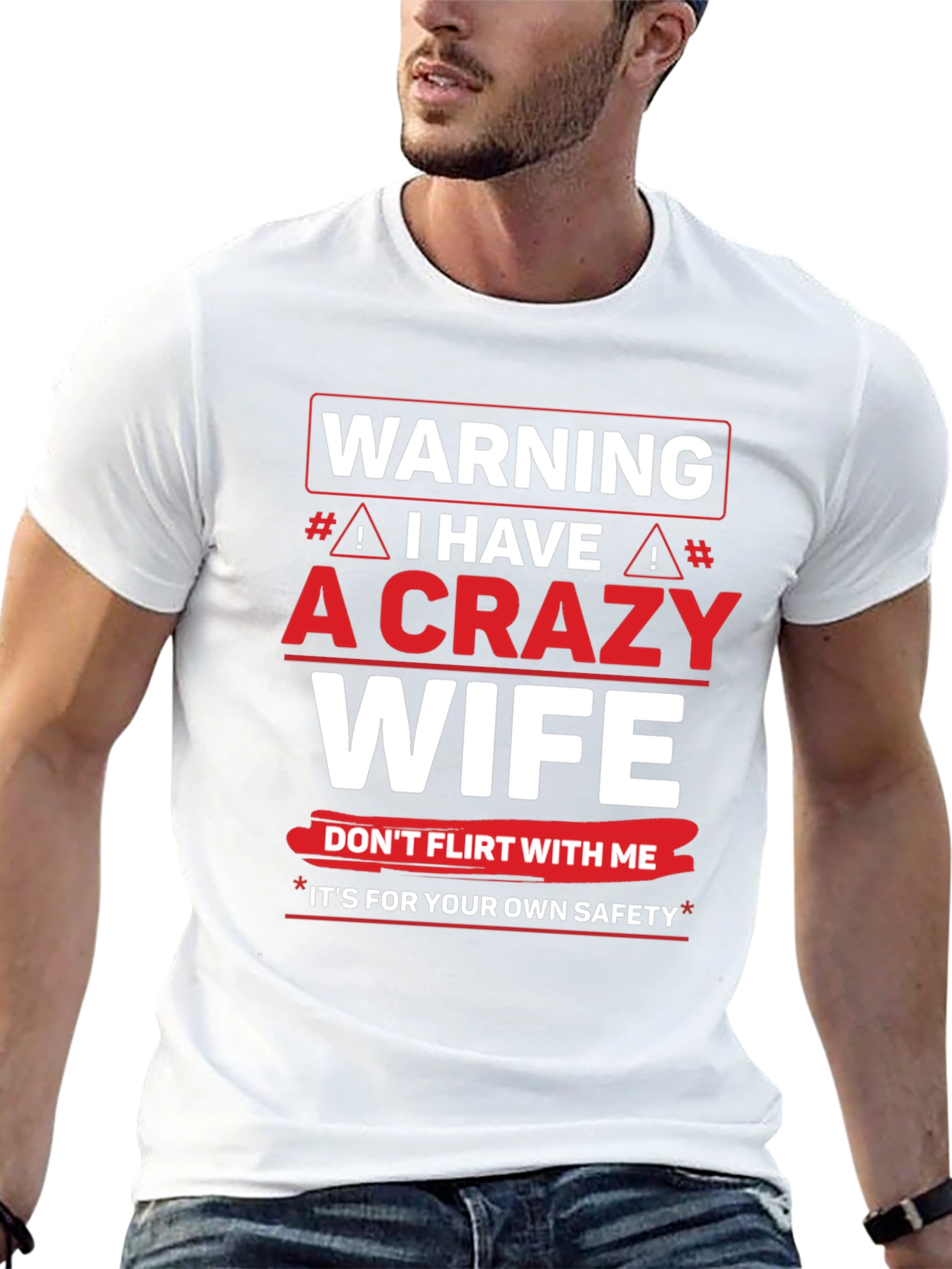 Black Warning Crazy Wife T-Shirt Novelty Husband Gift view 13