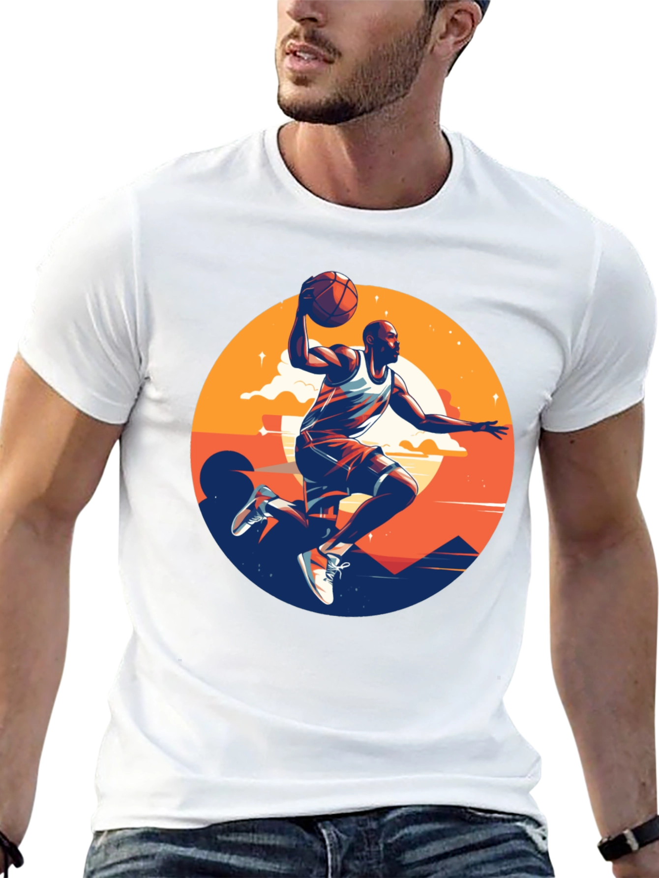 Black Basketball Player Graphic Tee - Stylish Men's T-Shirt view 13