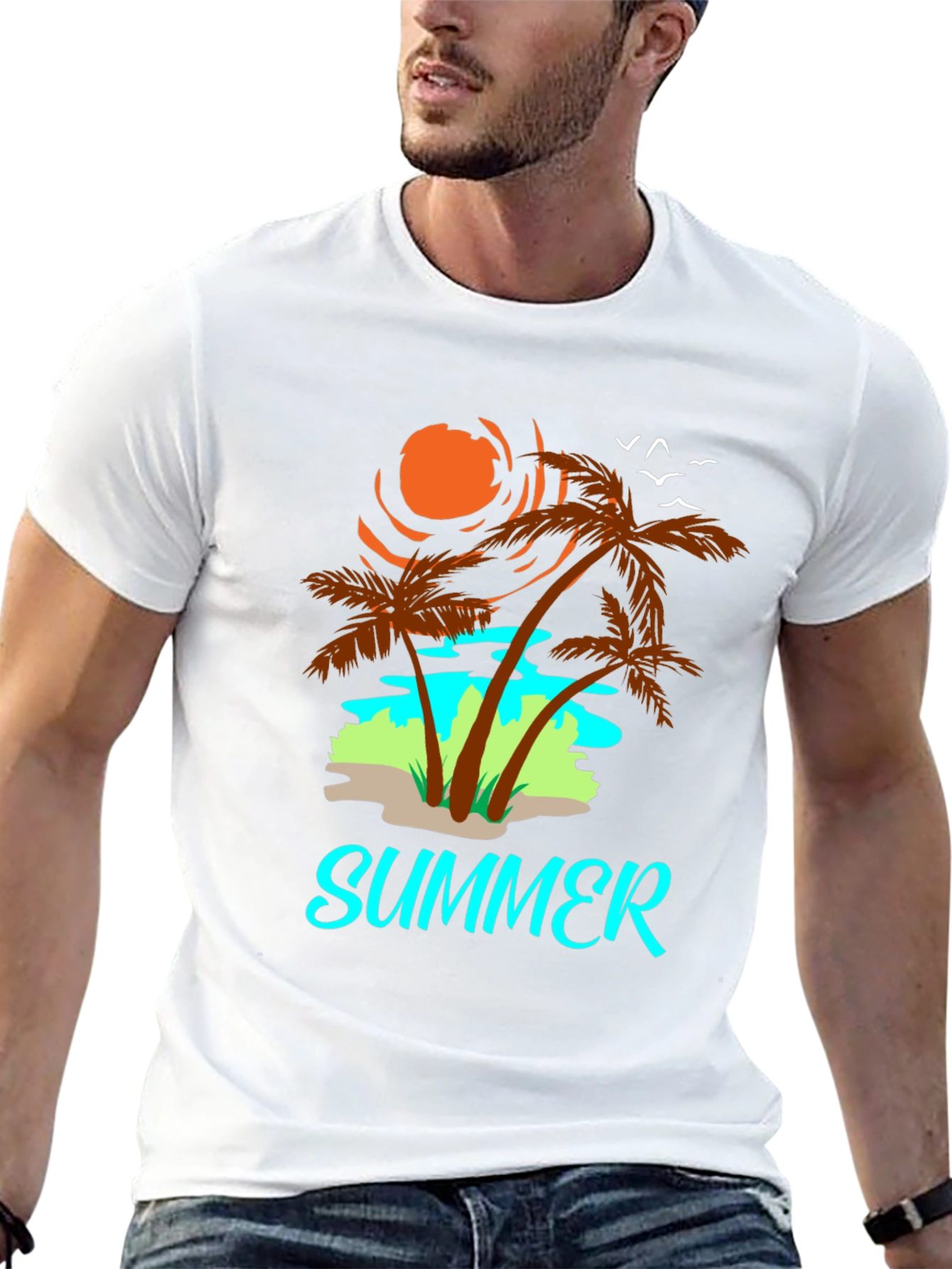 Black Summer Vibes Graphic T-Shirt view 13