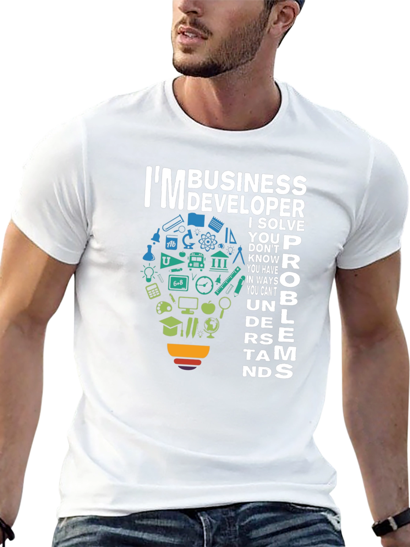 Black Business Developer T-Shirt - Problem Solver Tee view 13