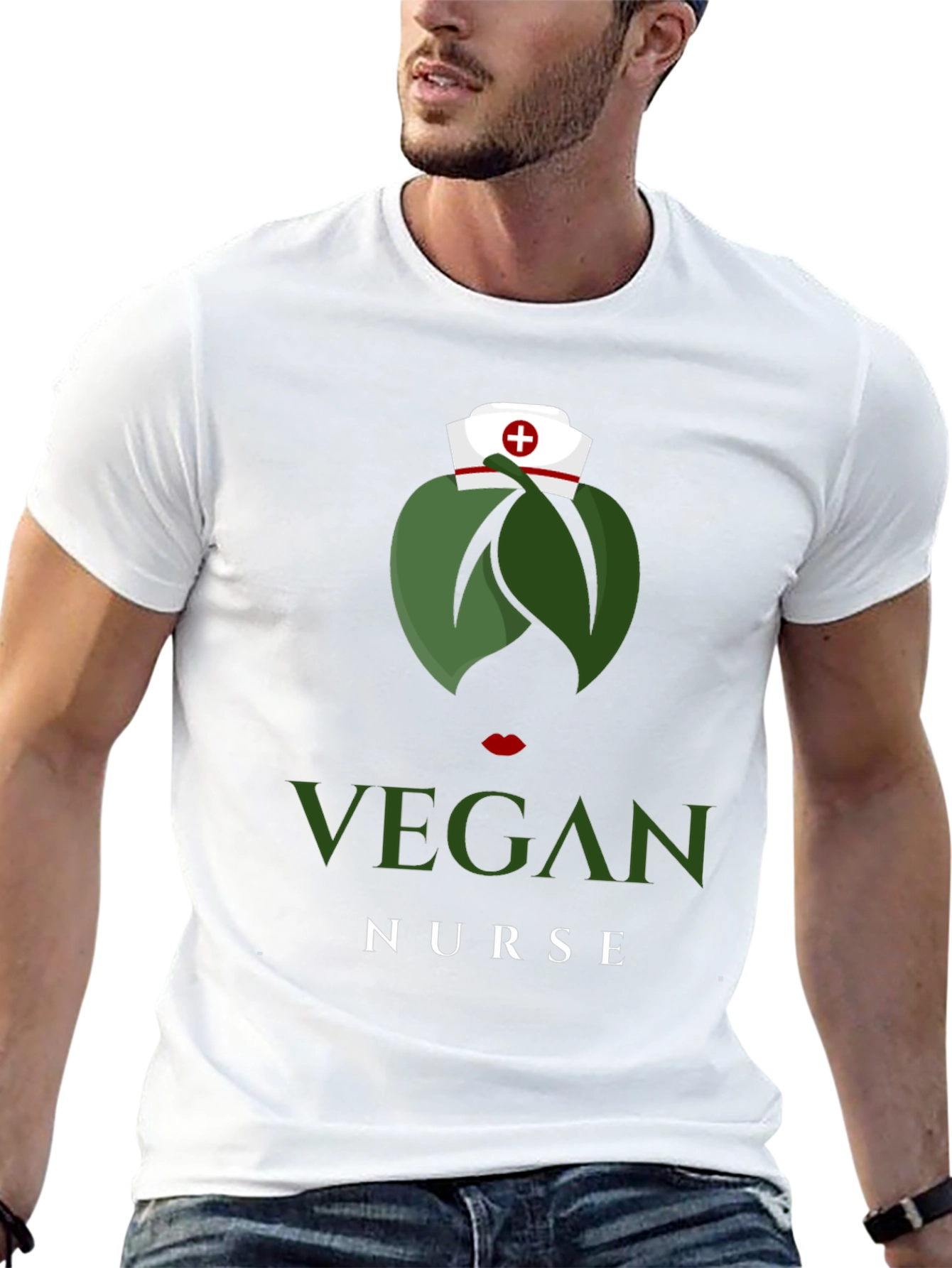 Black Vegan Nurse T-Shirt - Unique Graphic Tee view 13