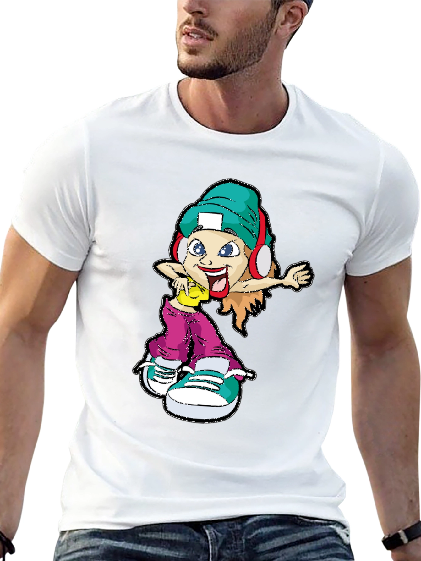 Black Cartoon Character Graphic Tee view 13