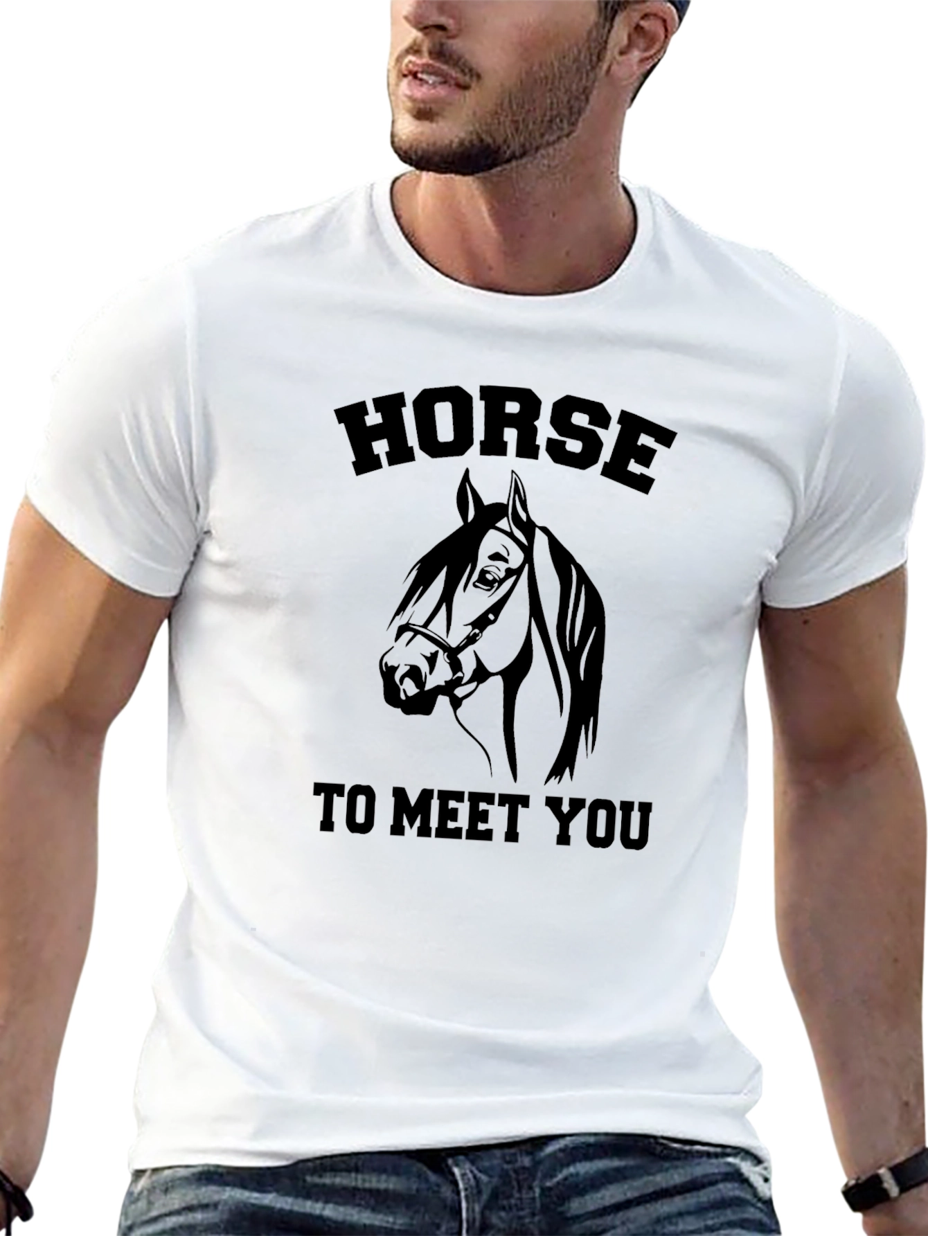 Black Horse To Meet You Graphic Black T-Shirt view 13
