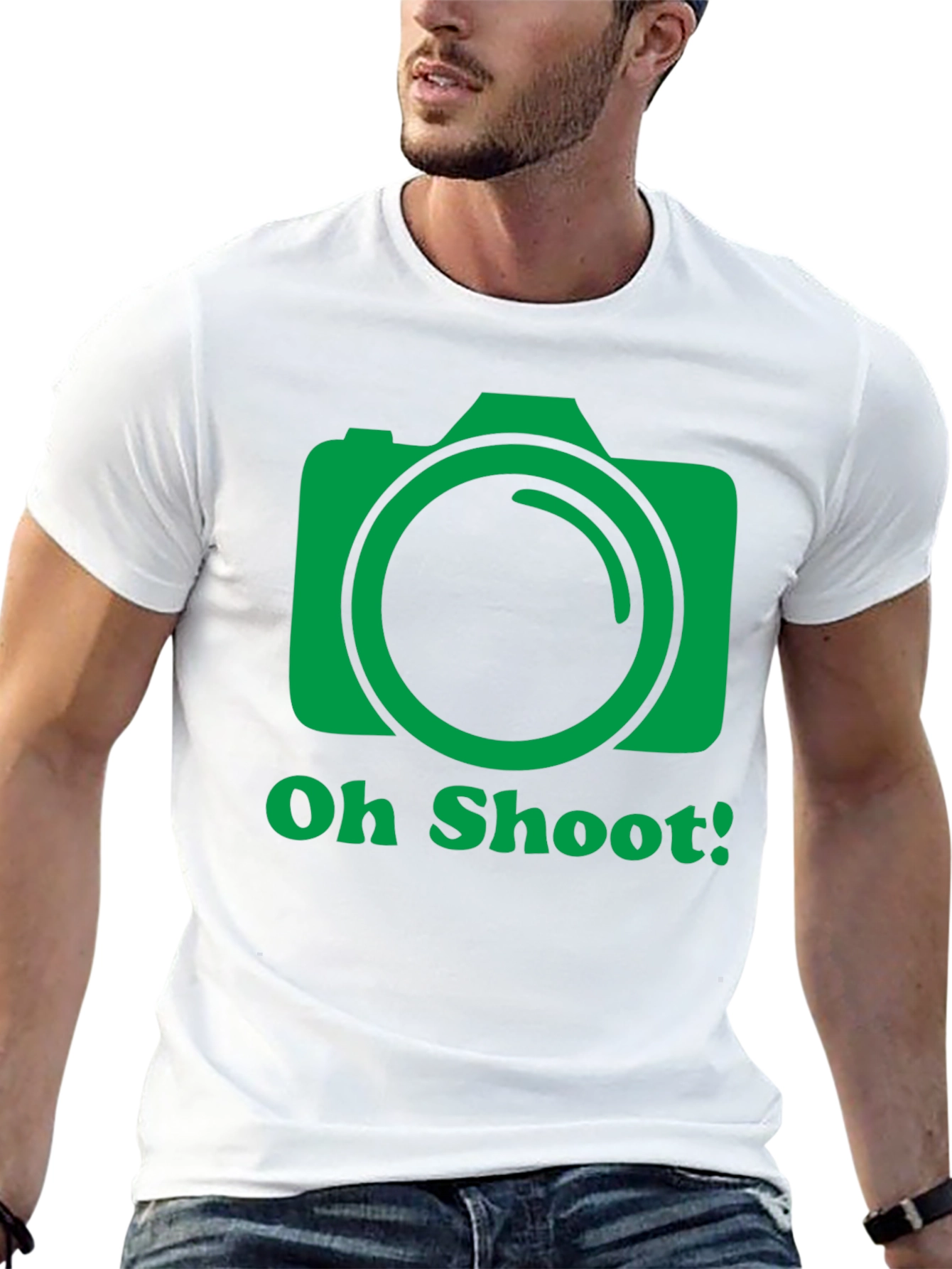 Black Oh Shoot Camera Graphic T-Shirt - Photographer Tee view 13