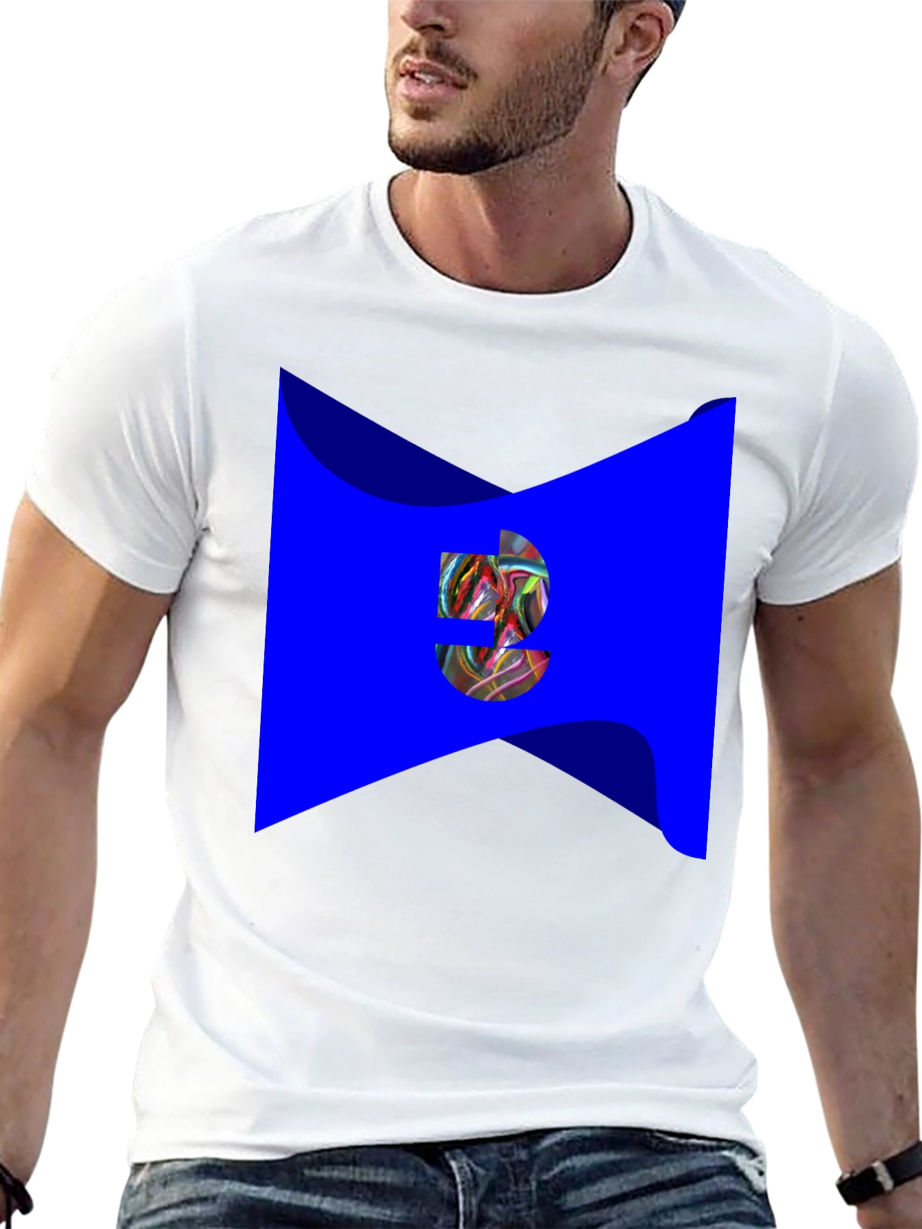 Black Abstract Graphic Print Black T-Shirt view 13