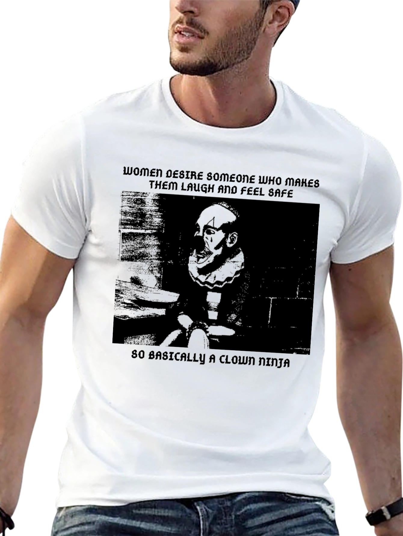 Black Clown Ninja Graphic Tee - Funny Humor Novelty T-Shirt view 13