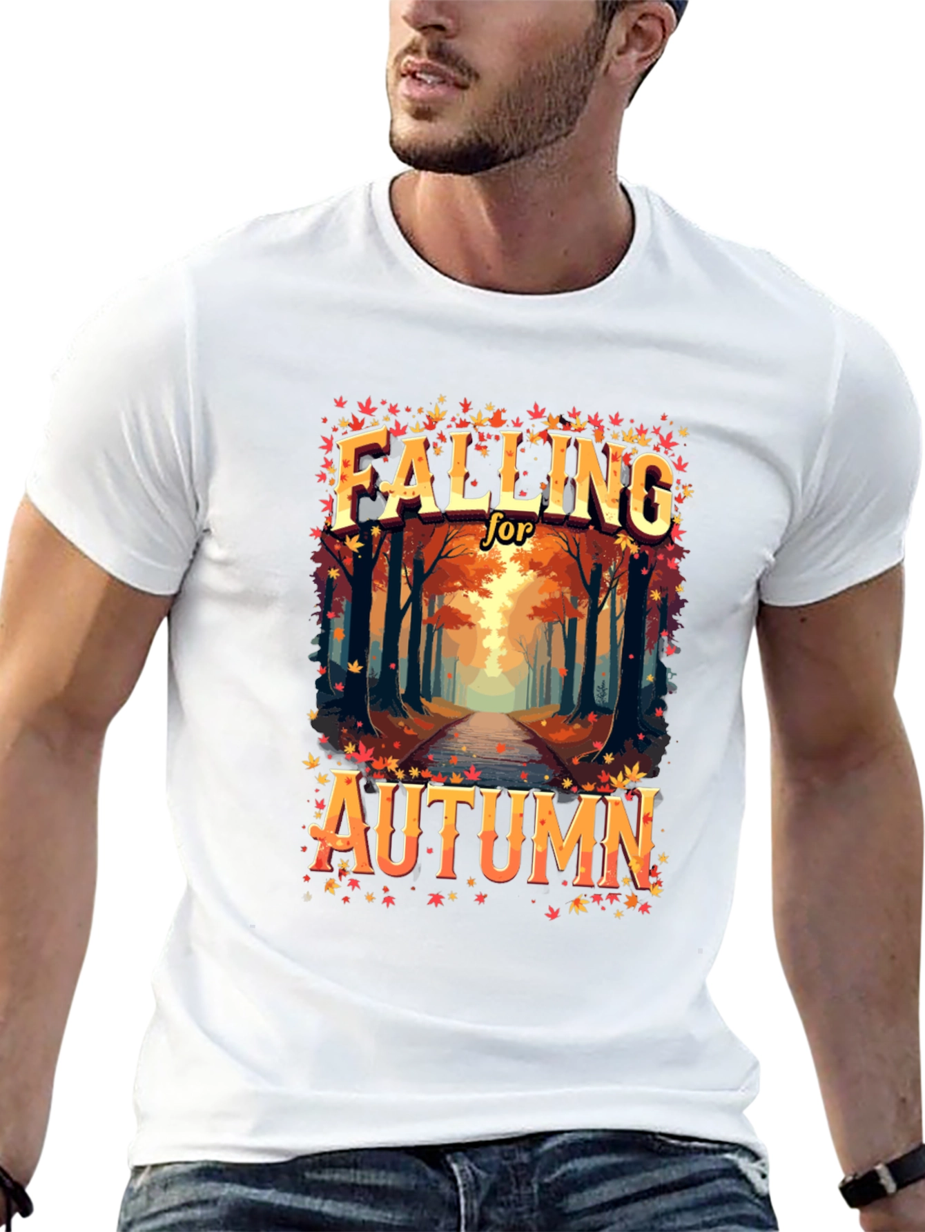 Black Falling for Autumn T-Shirt view 13