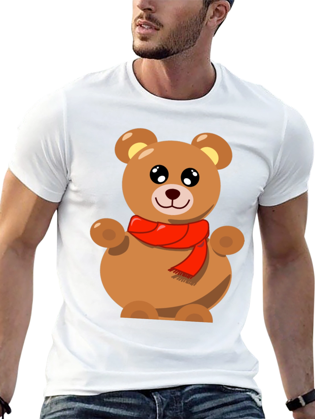 Black Cute Teddy Bear Graphic Tee - Black view 13