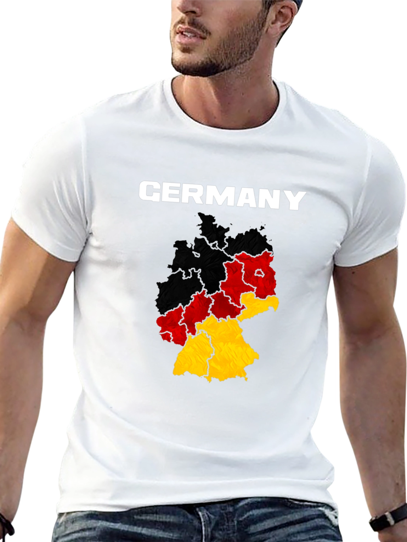 Germany Map T-Shirt - Black, Cotton - 13