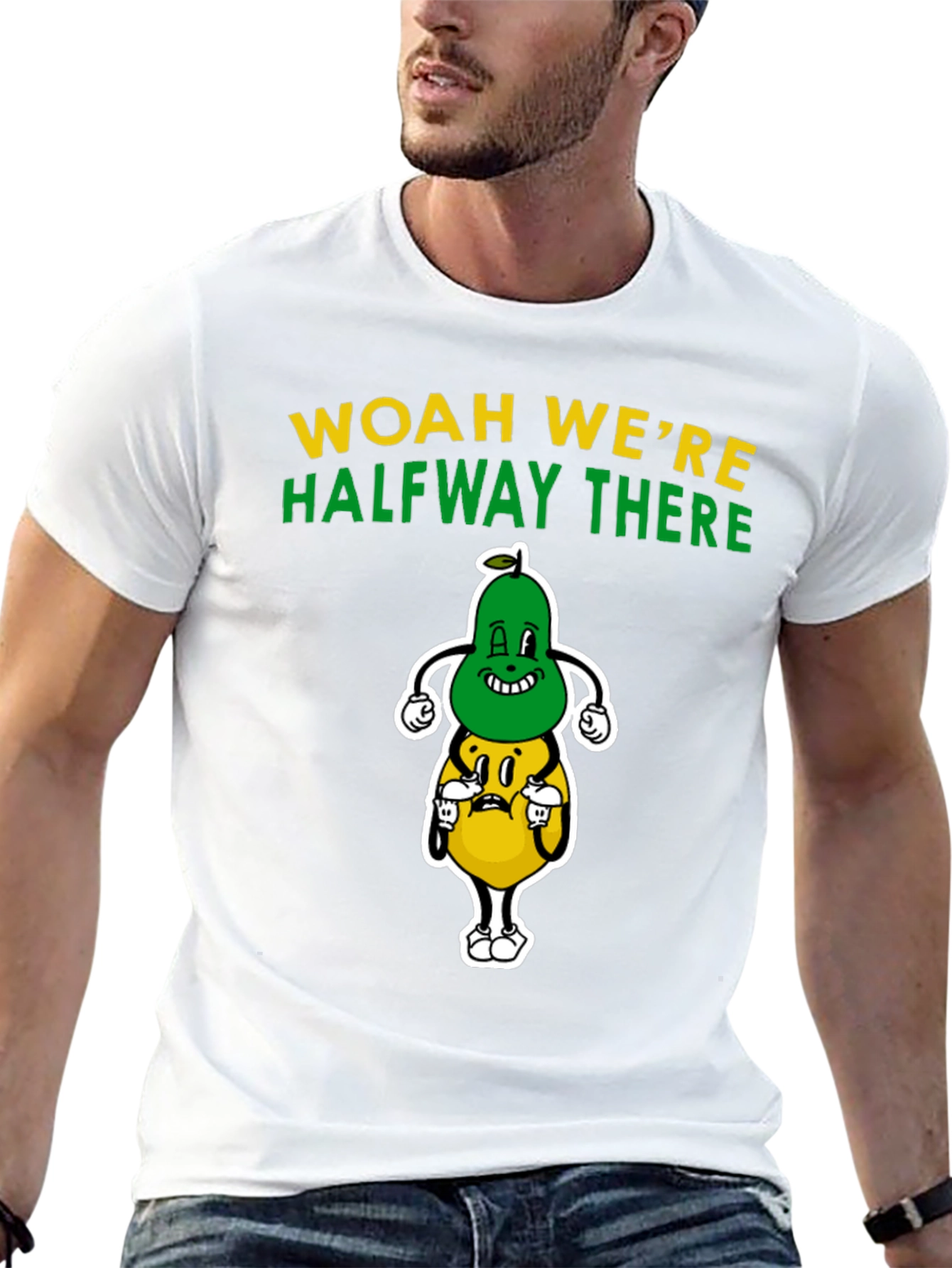 Black Woah We're Halveway There Cartoon Graphic T-Shirt view 13