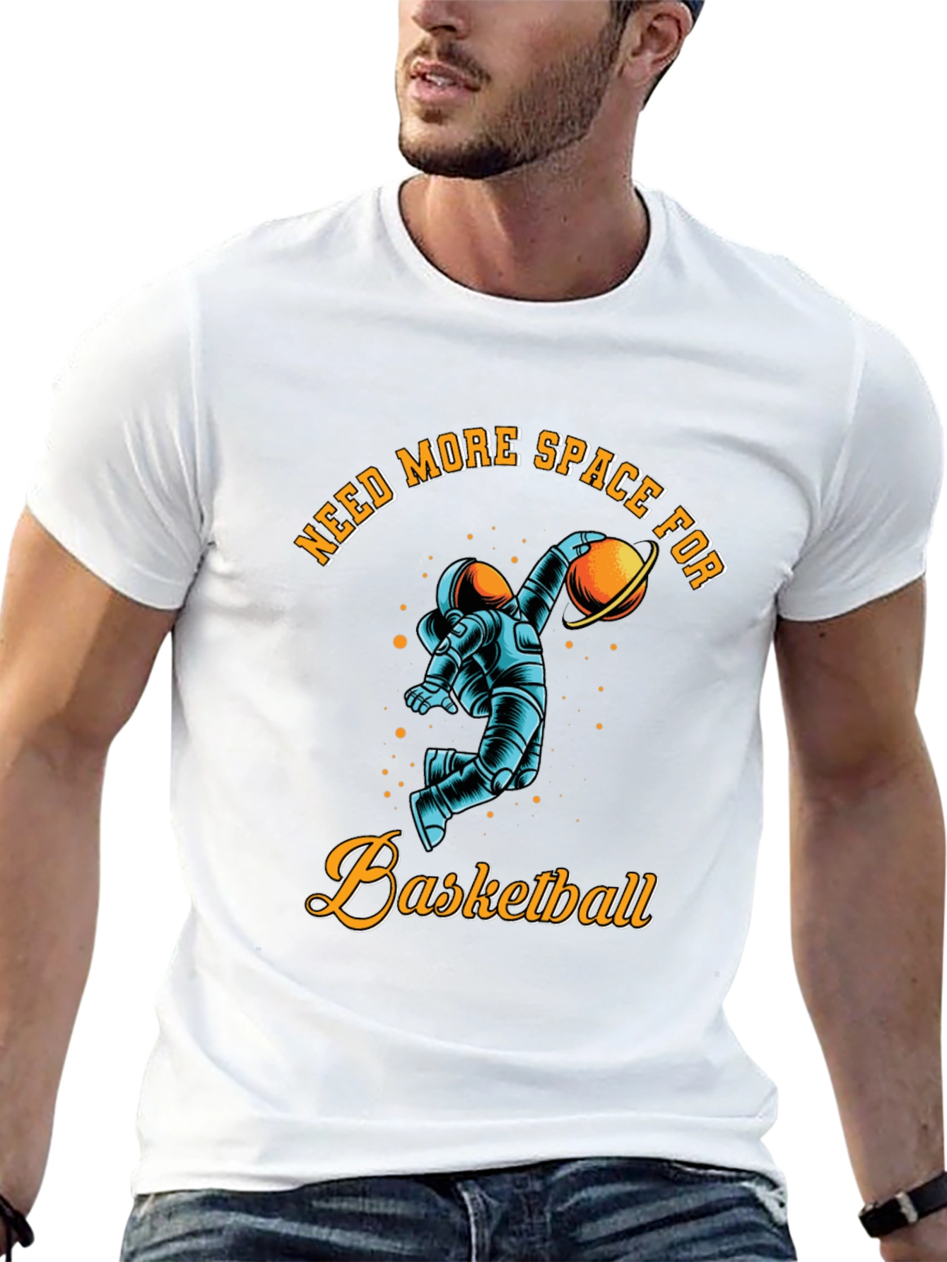 Black Need More Space for Basketball T-Shirt view 13