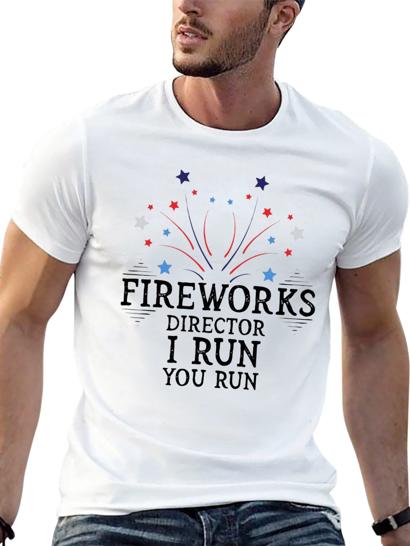 Black Fireworks Director I Run You Run Graphic Tee view 13
