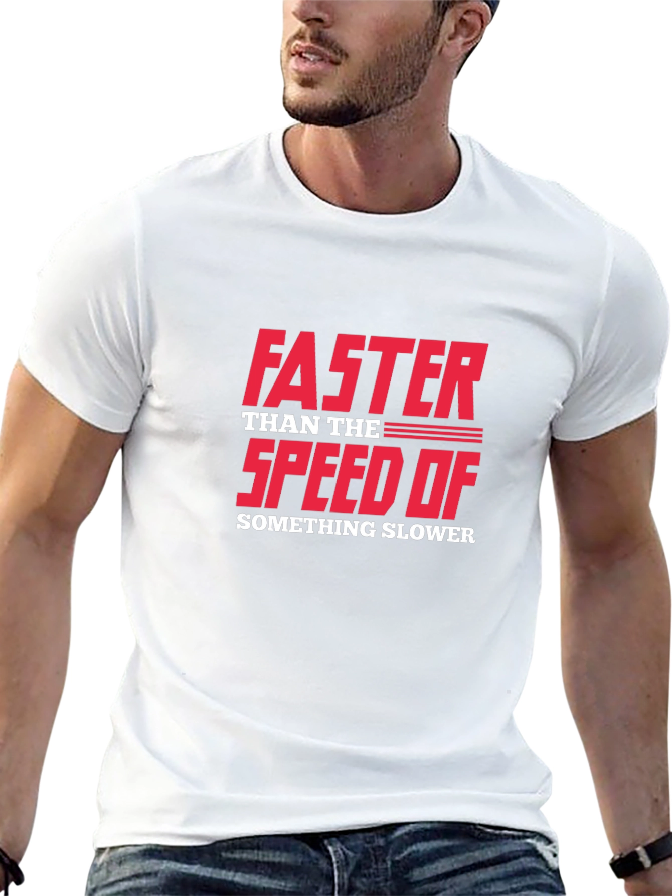 Black Funny Sarcastic Faster Speed Graphic T-Shirt view 13
